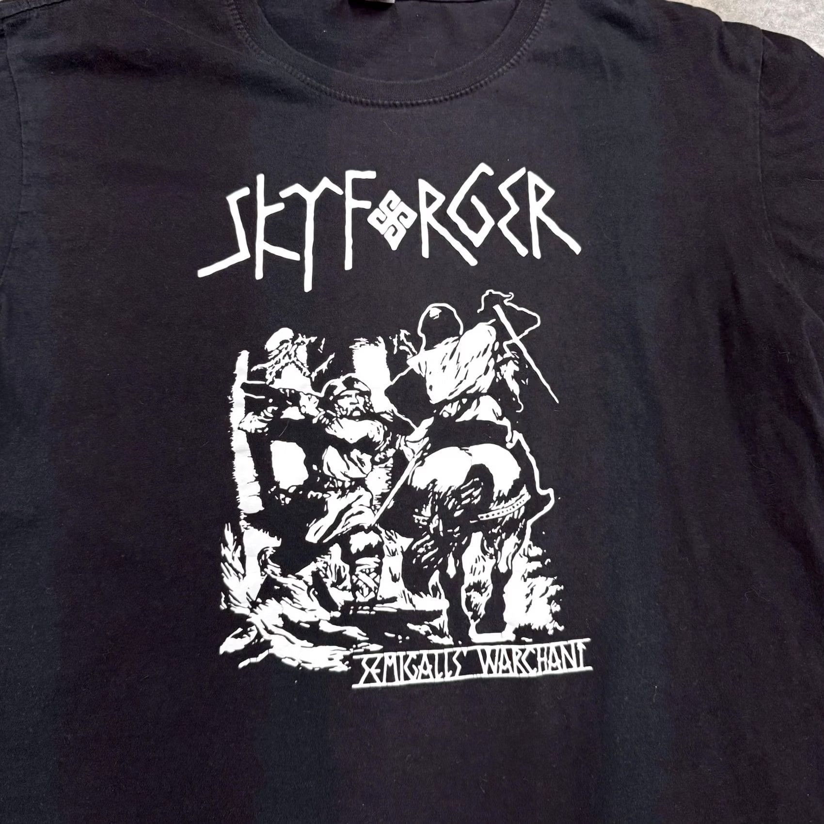 Vintage Skyforger Shirt Mens XL Black Semigalls Warchant Metal Band Graphic Tee Size US XL / EU 56 / 4 - 2 Thumbnail