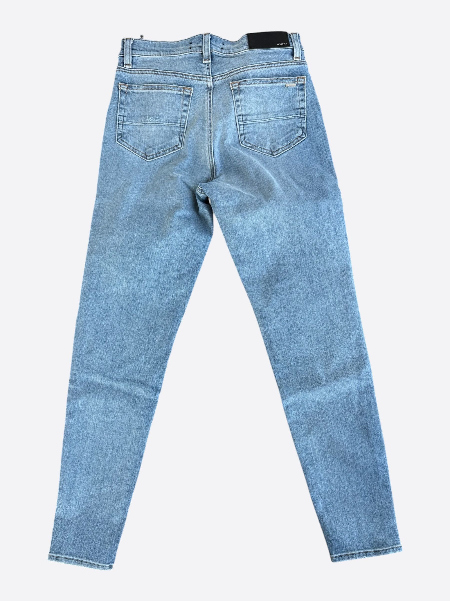 Amiri Amiri Stone Indigo & Black Suede Patch MX1 Jeans Size US 27 - 2 Thumbnail