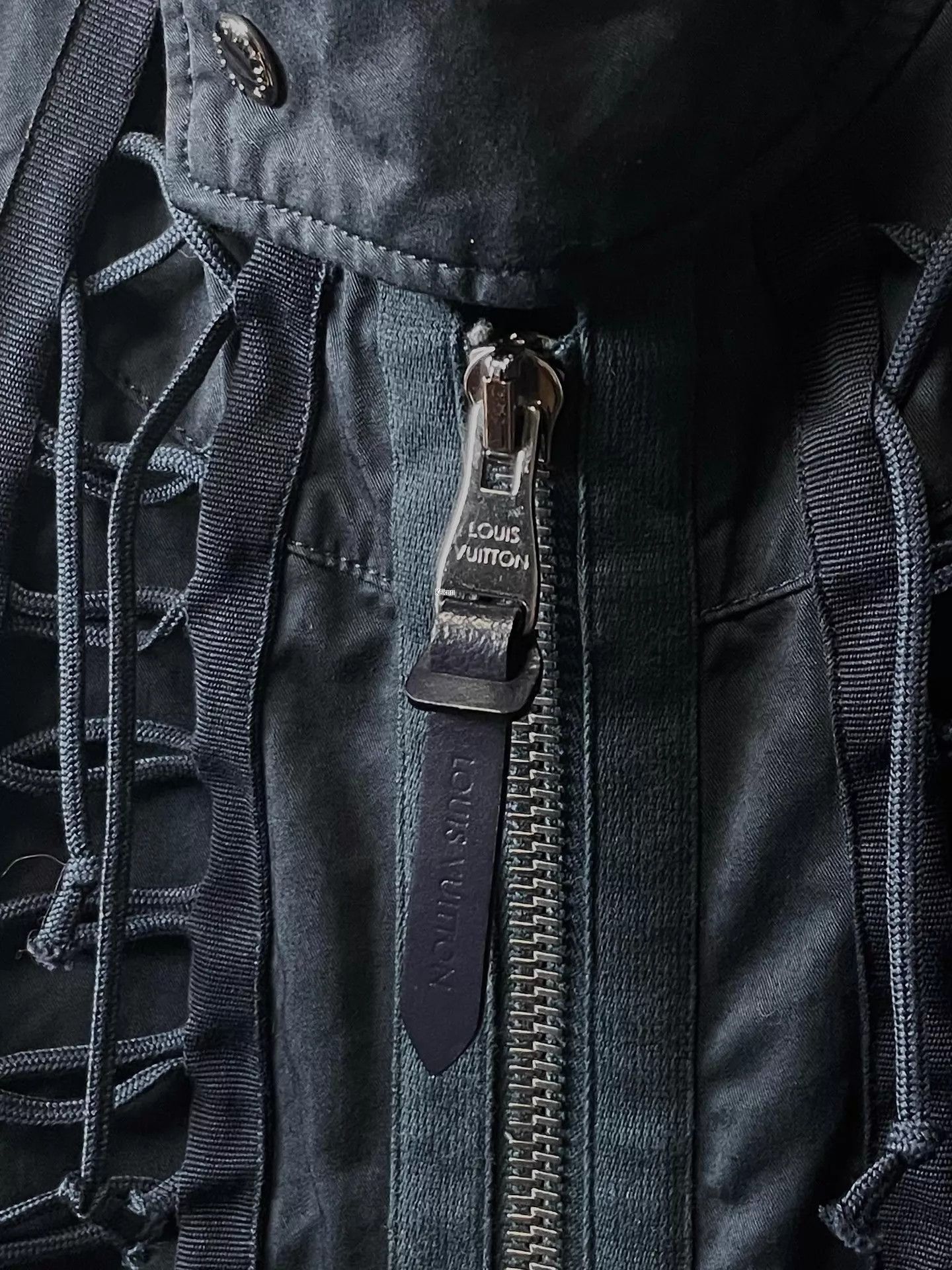 Louis Vuitton Black Zip-Front Jacket with Lacing Details Size M Size US M / EU 48-50 / 2 - 5 Thumbnail