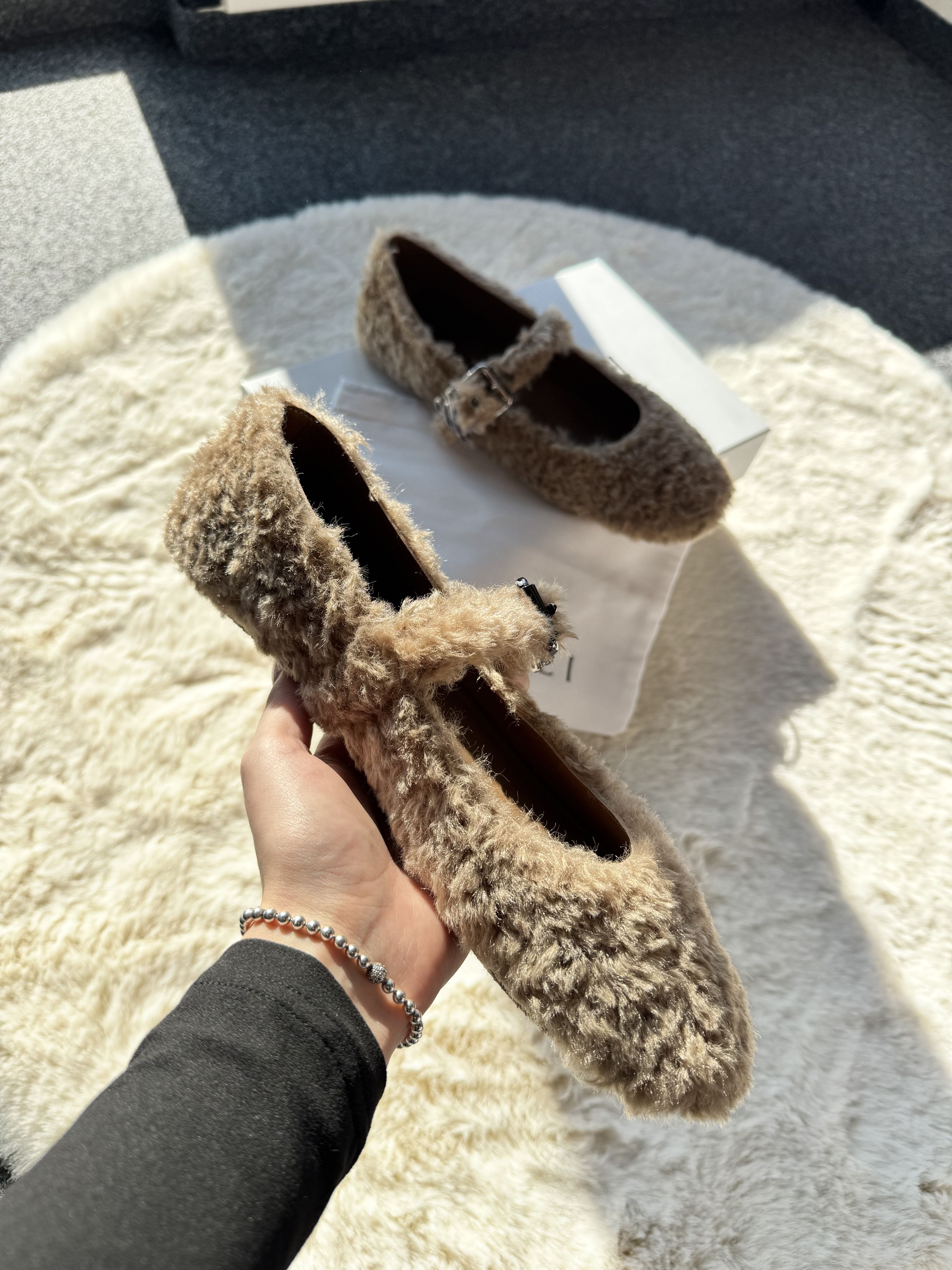 Casedei Moschino Valsenales - Fur ballets flats caramello 40 Size US 9.5 / IT 39.5 - 4 Thumbnail