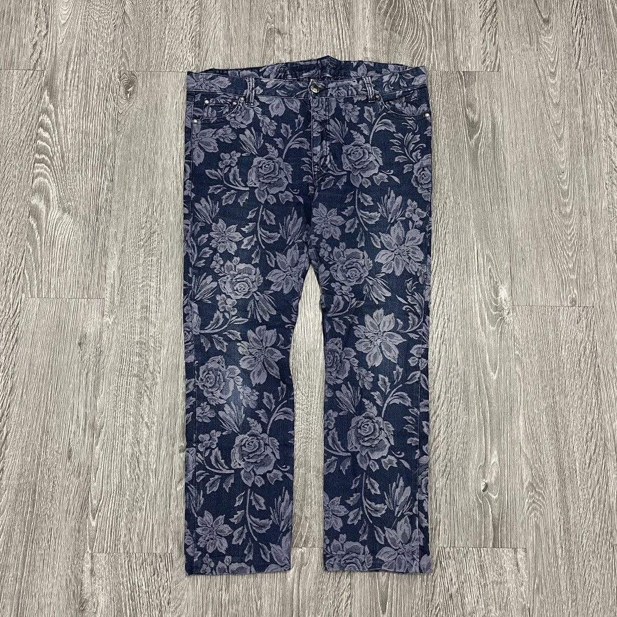 Japanese Brand The Vintage Standard Stretch Flower Patterned Blue Jeans Size US 38 / EU 54 - 1 Thumbnail