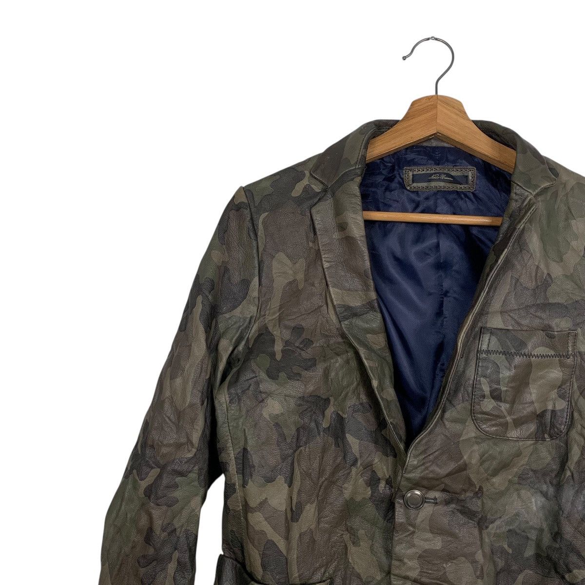 NANO universe Japanese Brand Nano Universe Camo Leather Jacket Size US XS / EU 42 / 0 - 6 Thumbnail