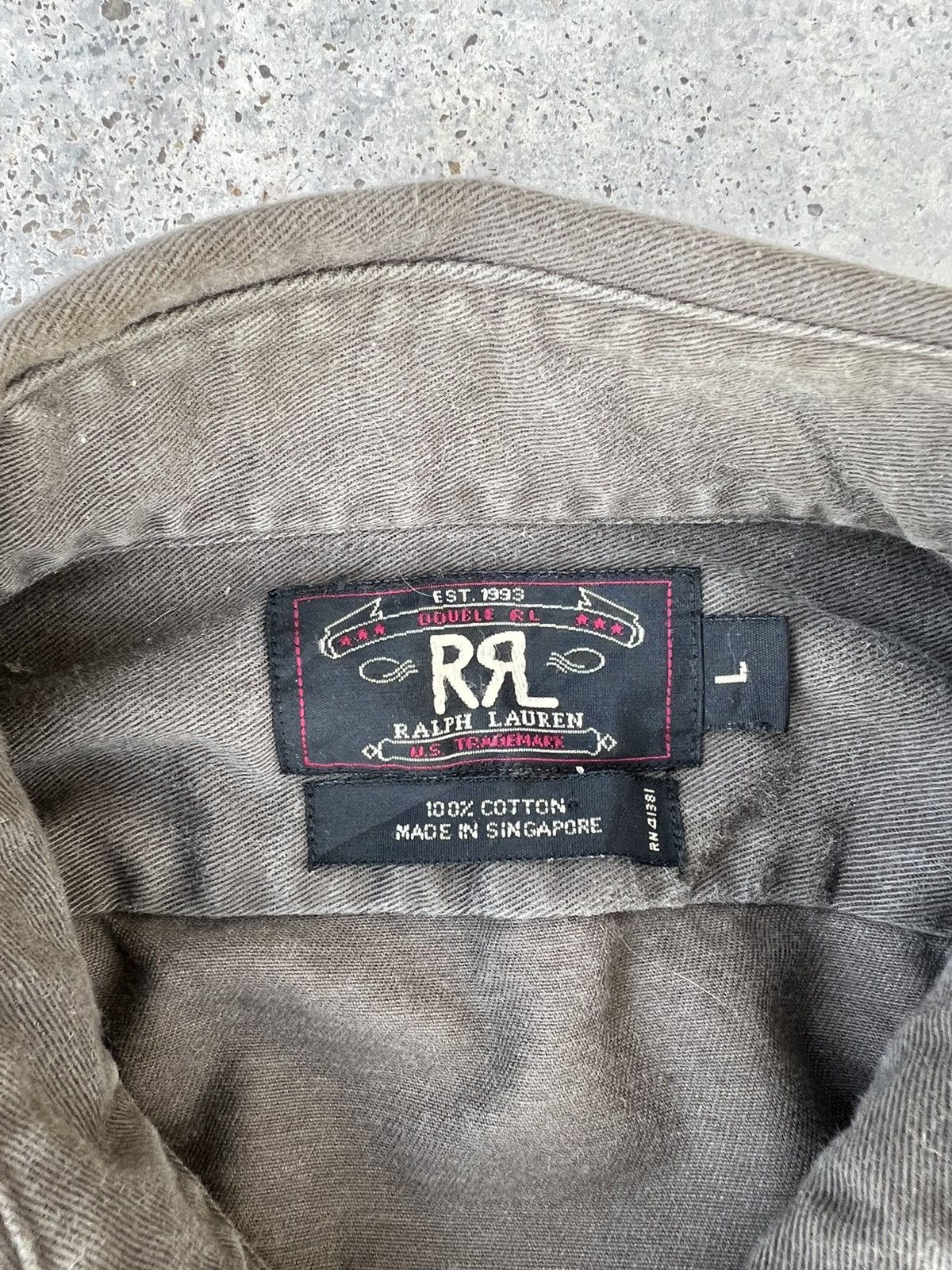 RRL Ralph Lauren Vintage RRL Army Button Up Long Sleeve Shirt Size US XXL / EU 58 / 5 - 7 Thumbnail