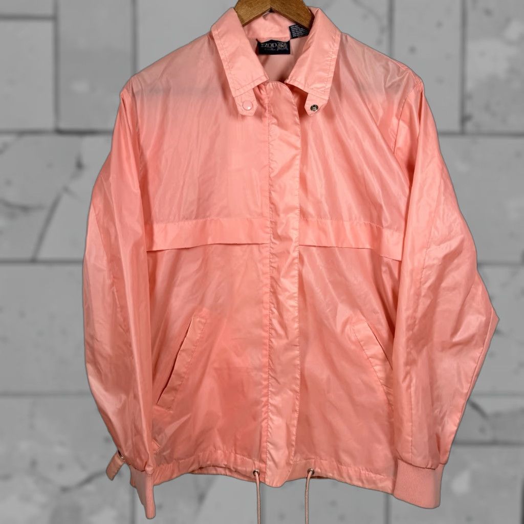 Izod VTG IZOD Club 100% Nylon Full Zip Windbreake Jacket Womens Size S Color Pink Features Full Zip Style Windbreaker Size S / US 4 / IT 40 - 1 Thumbnail