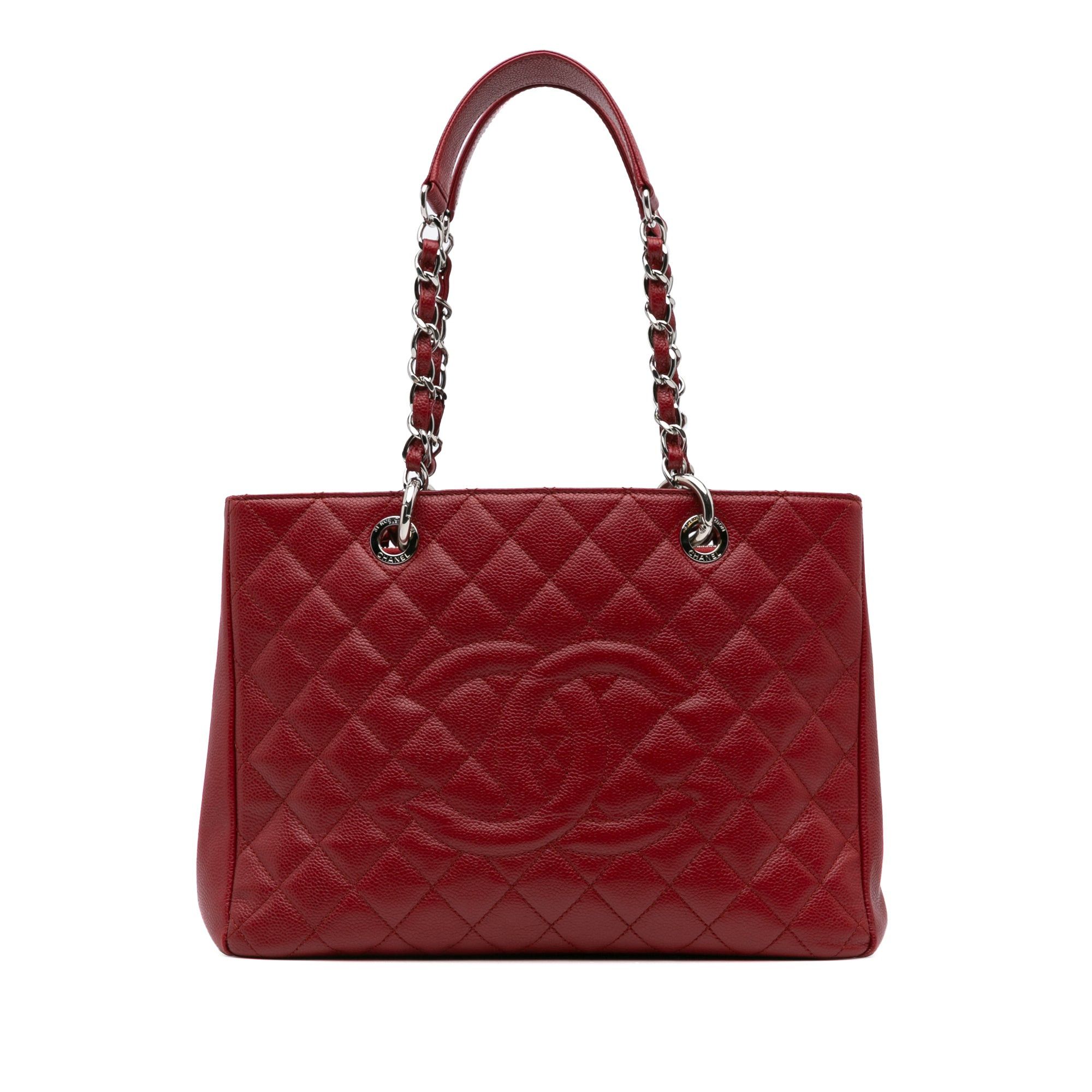 Chanel Chanel Caviar Grand Shopping Tote Red Size ONE SIZE - 1 Thumbnail