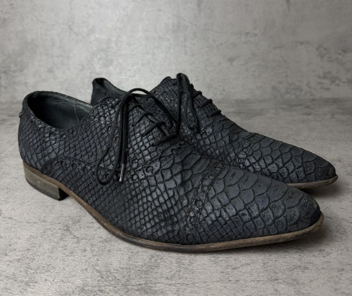 Just Cavalli JUST CAVALLI - SNAKESKIN OXFORD DERBYS Size US 8 / EU 41 - 1 Thumbnail