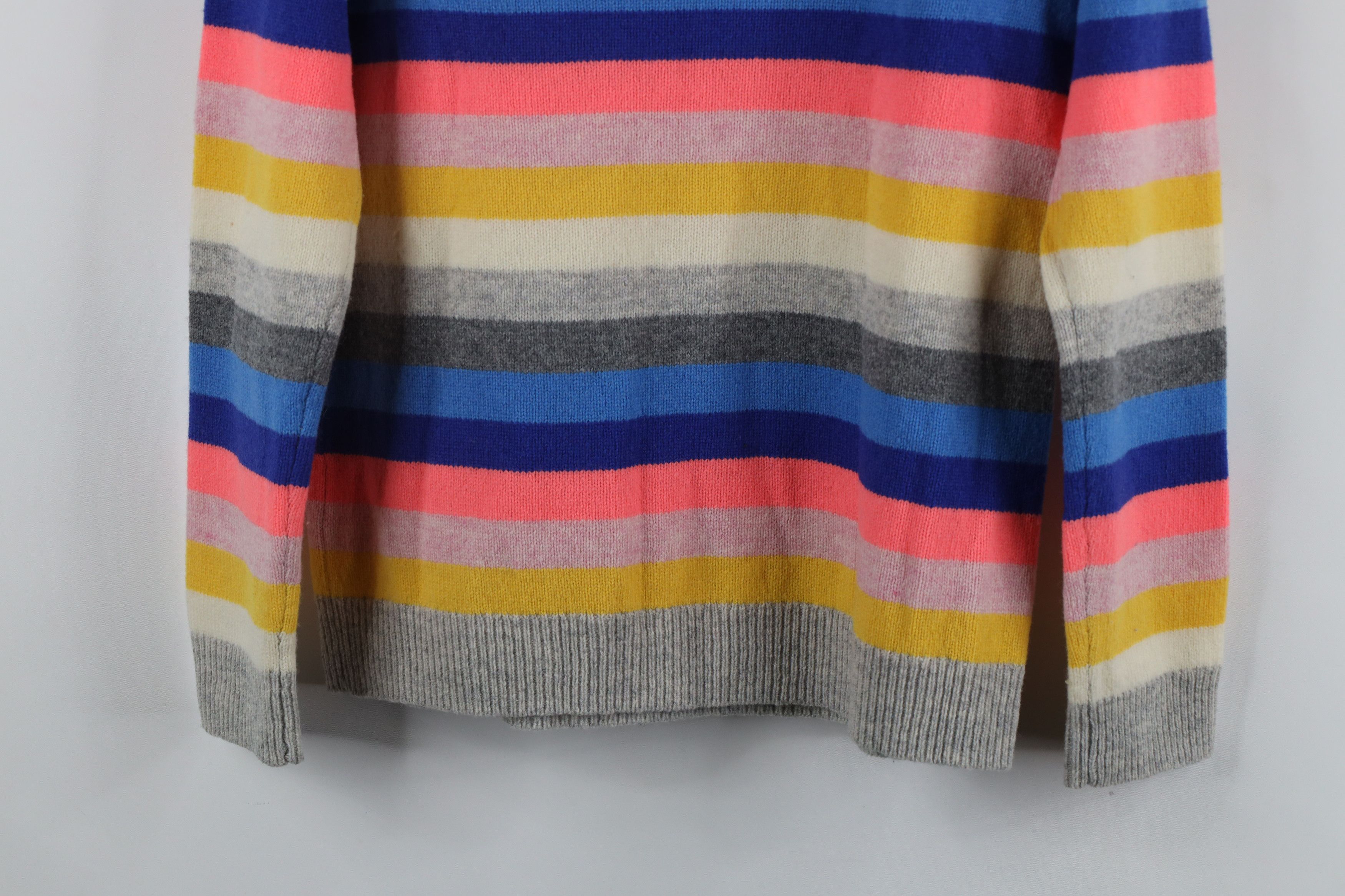 J.Crew × Vintage J Crew Rainbow Striped Lambswool Blend Knit Crewneck Sweater Size S / US 4 / IT 40 - 9 Thumbnail