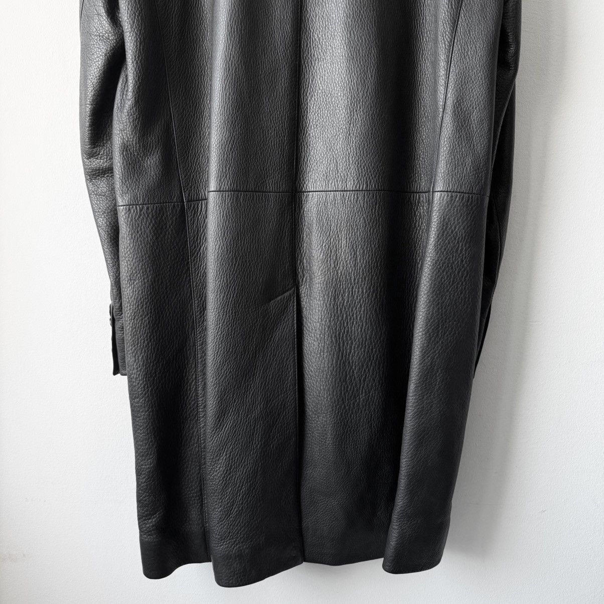 Prada Prada 2000’s Black Deer Leather Insulated Overcoat Size US M / EU 48-50 / 2 - 8 Thumbnail