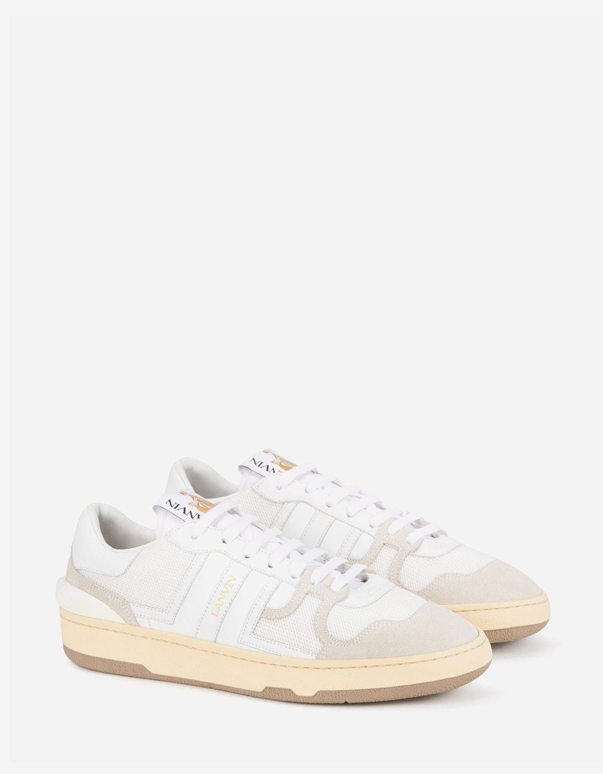 image of Lanvin White Clay Trainers Shoes, Men's (Size 9)