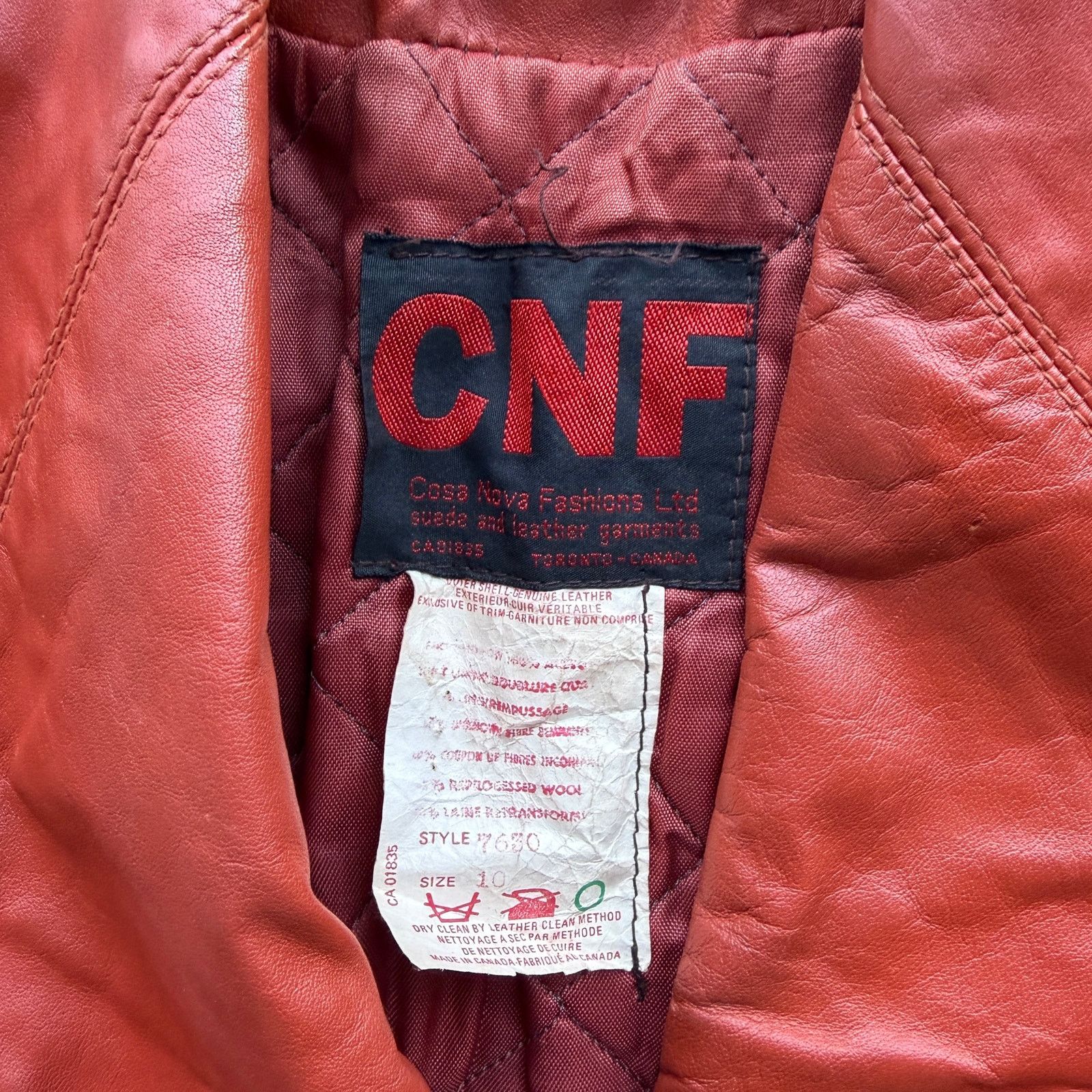 Other Beautiful Vintage 70s CNF Rust Leather Belted Jacket Women Size L / US 10 / IT 46 - 4 Thumbnail