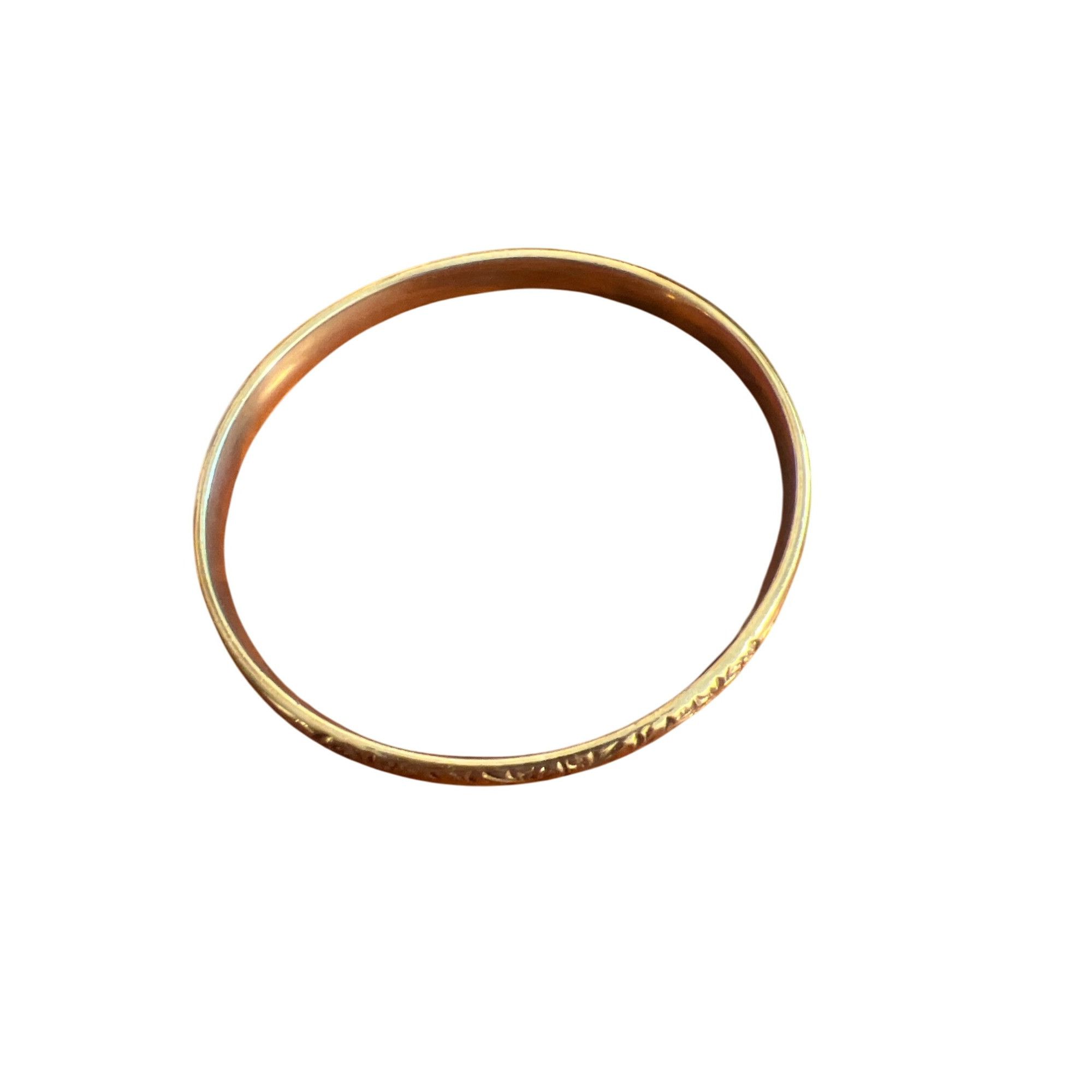 Other Vintage Whiting & Davis Co. Gold Plated Bangle Bracelet Etch Size ONE SIZE - 3 Thumbnail