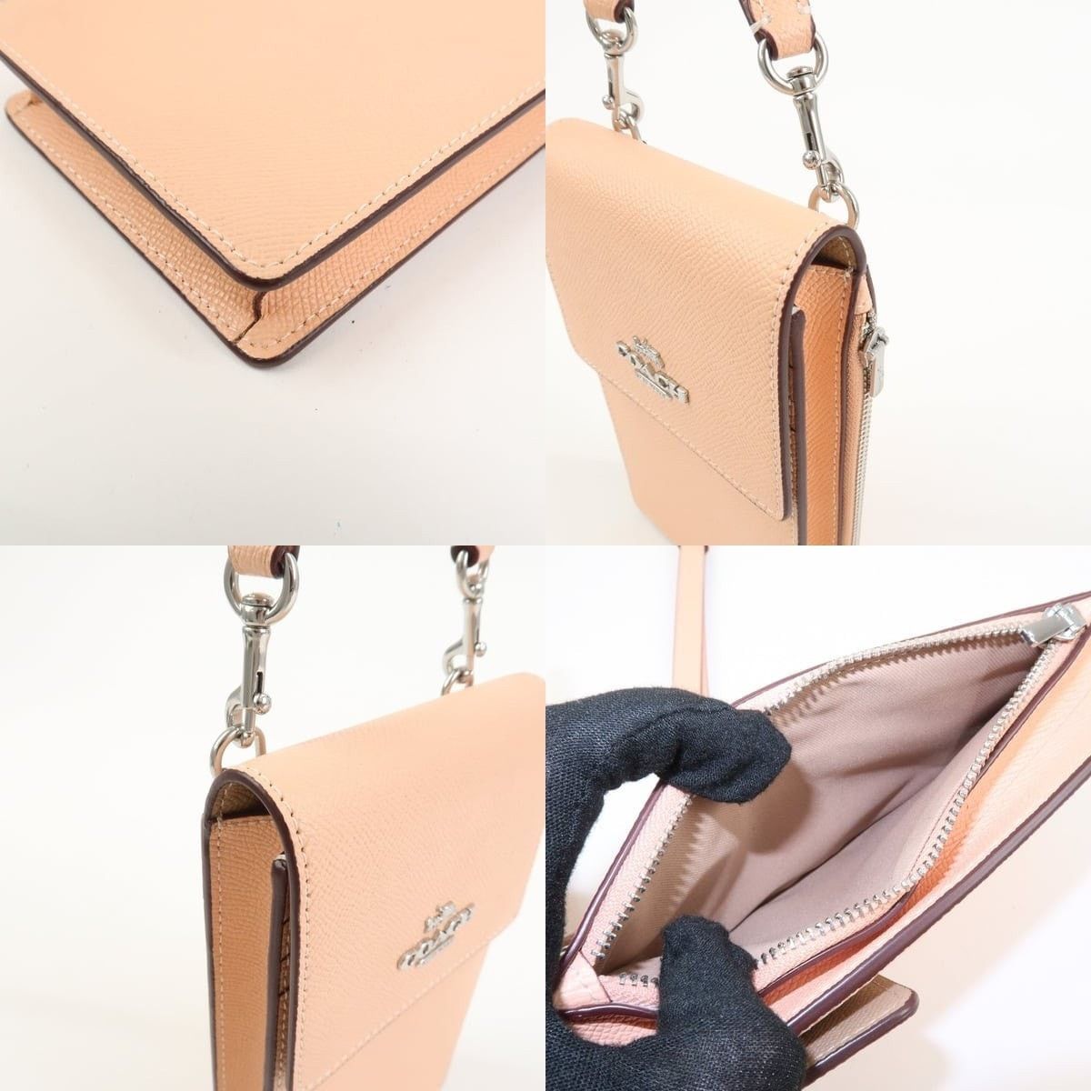 Coach Coach Saffiano Crossbody Bag Pink Size ONE SIZE - 5 Thumbnail