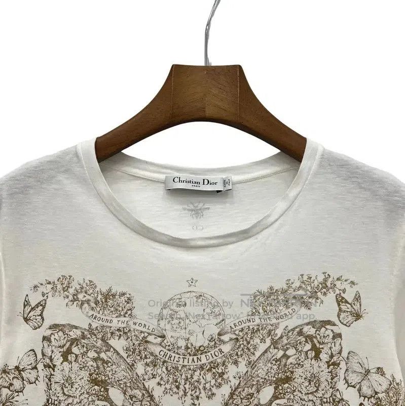 Dior Dior Women's White Butterfly Print T. Size S / US 4 / IT 40 - 3 Thumbnail