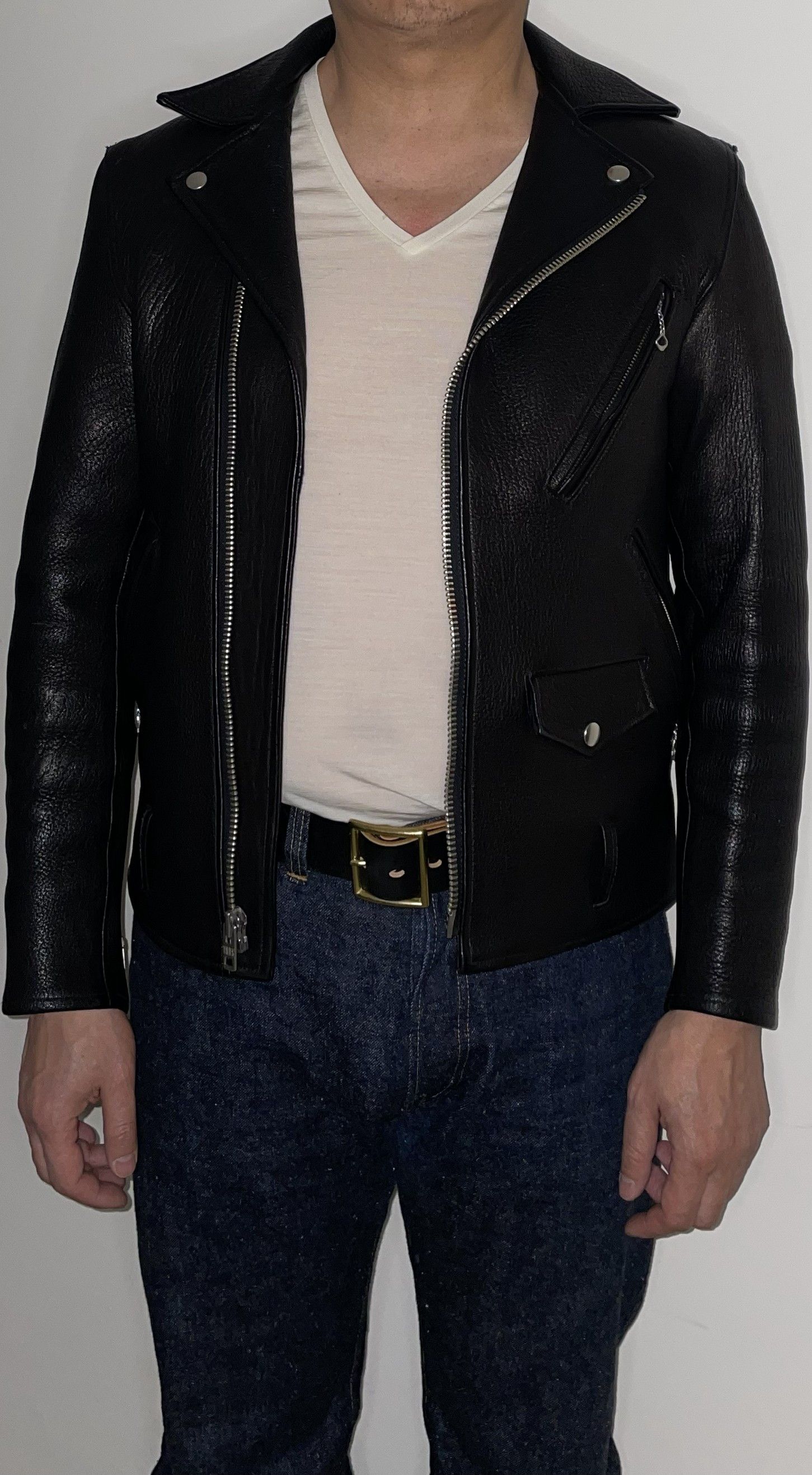 Fine Creek Fine Creek Leon Deer Leather Motorcycle Jacket - 42 Size US L / EU 52-54 / 3 - 3 Thumbnail