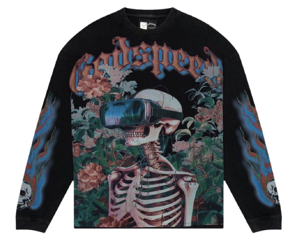 Godspeed Godspeed Vision Flowers L/S T-Shirt “Black Wash” Size US XL / EU 56 / 4 - 1 Thumbnail