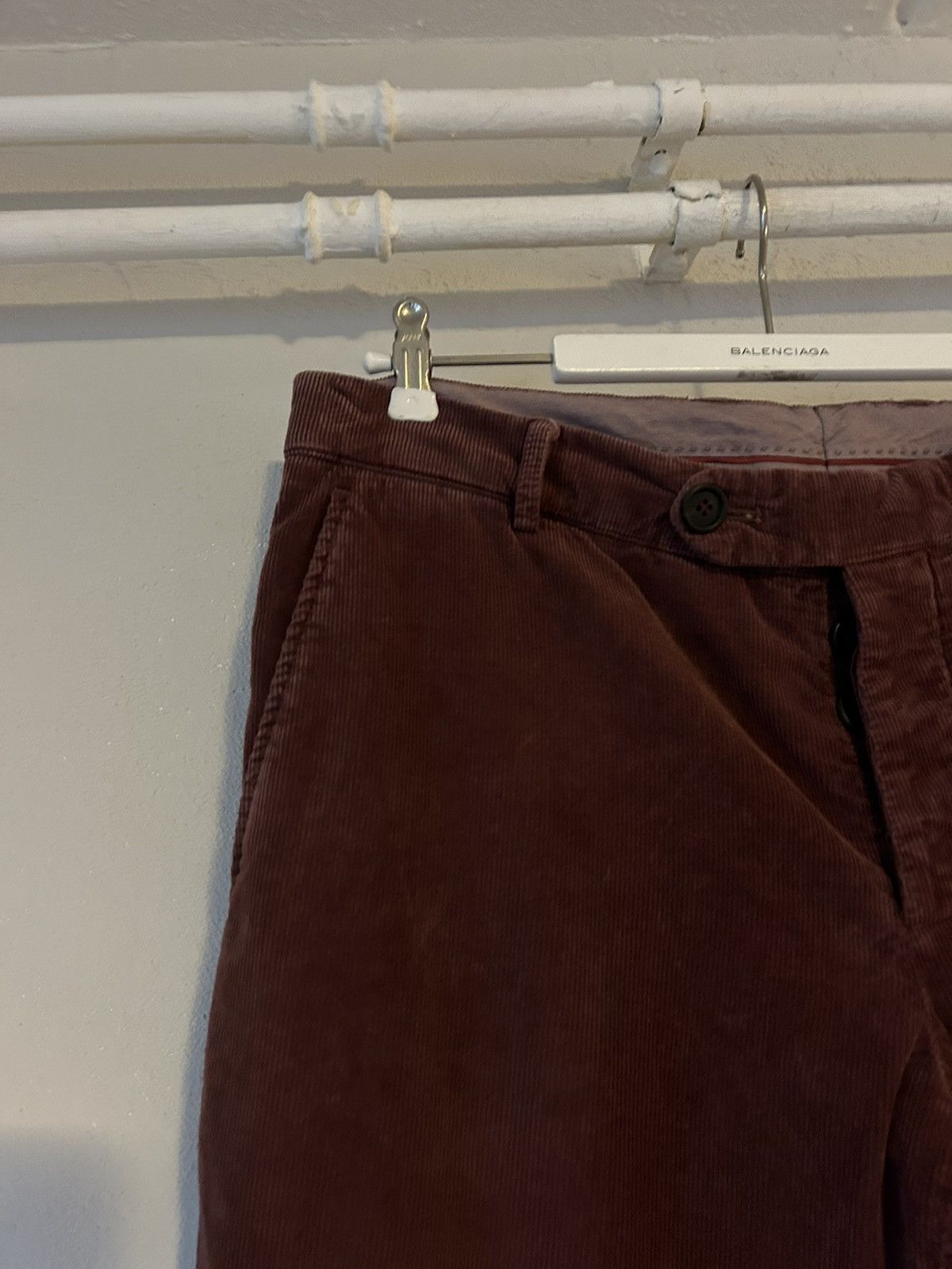 Brunello Cucinelli Brunello Cucinelli Burgundy Corduroy Trousers - Size 52 Size US 36 / EU 52 - 2 Thumbnail