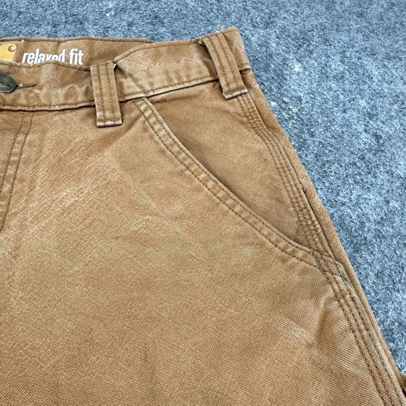 Carhartt Carhartt Pants Mens 30x32 Brown Tan Canvas Relaxed Fit Straight Leg Workwear Carpenter Pant Size US 30 / EU 46 - 6 Thumbnail