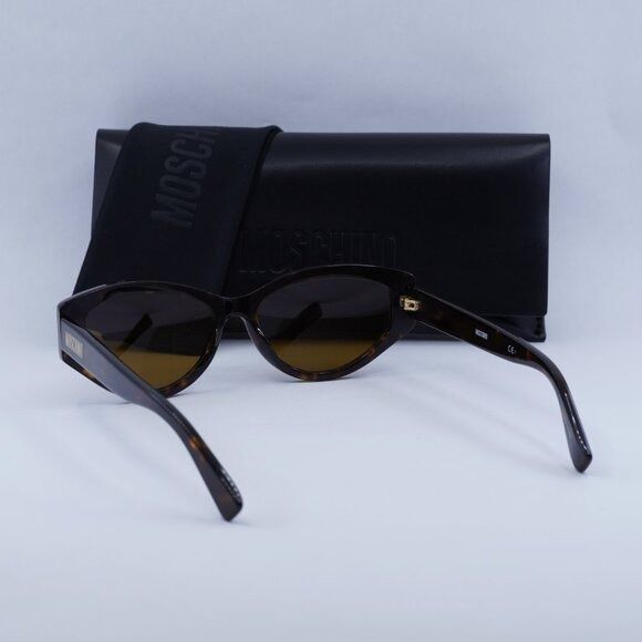 Moschino Moschino MOS109/S 0086 70 Sunglasses Havana Cat Eye Frame Size ONE SIZE - 11 Thumbnail