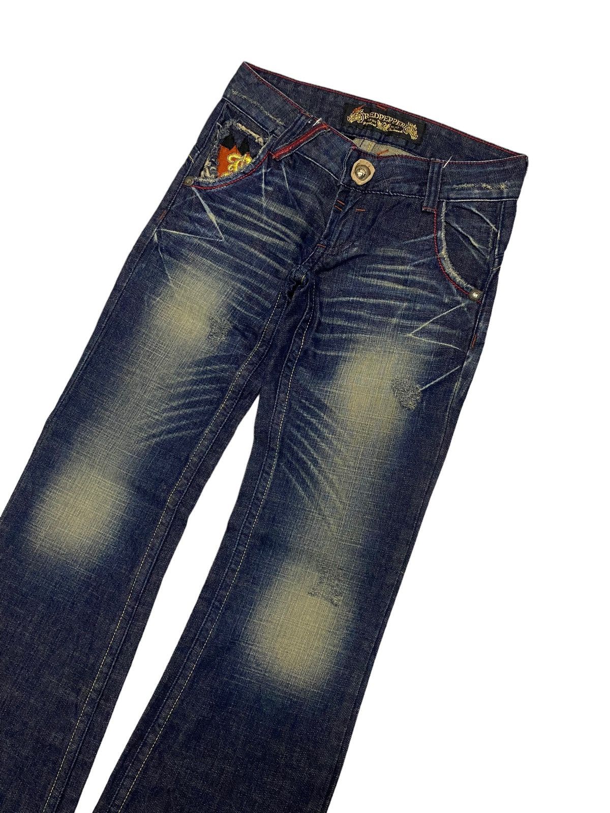 Hysteric Glamour × If Six Was Nine × Japanese Brand Flare Red Pepper Japan Jean Patches Distressed Embroidery Size US 30 / EU 46 - 7 Thumbnail