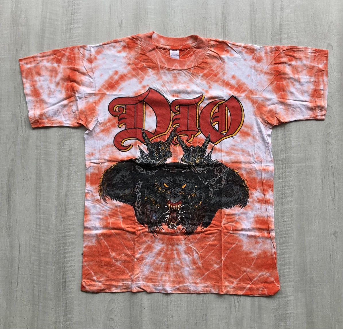 VINTAGE 80s DIO HEAVY METAL TIE DYE BAND TEES RARE