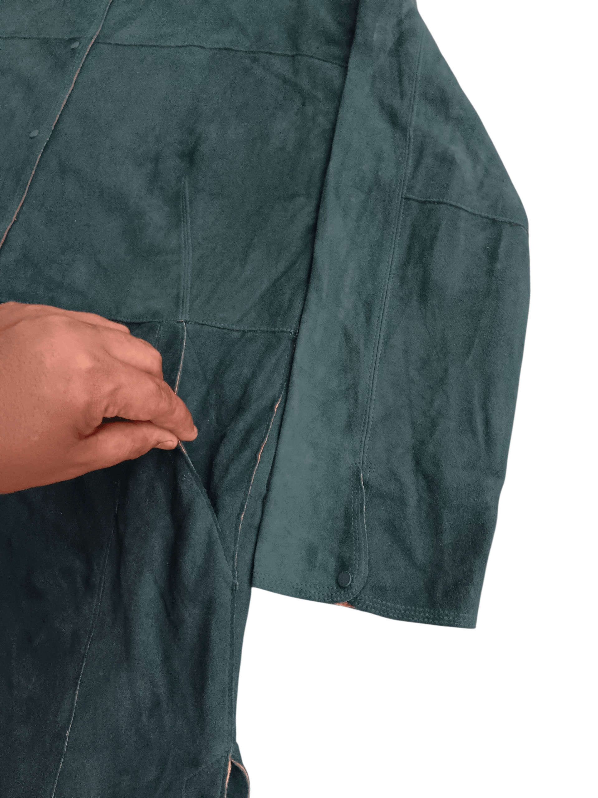 Hussein Chalayan Chalayan by hussein chalayan suede green dress Size L / US 10 / IT 46 - 4 Thumbnail