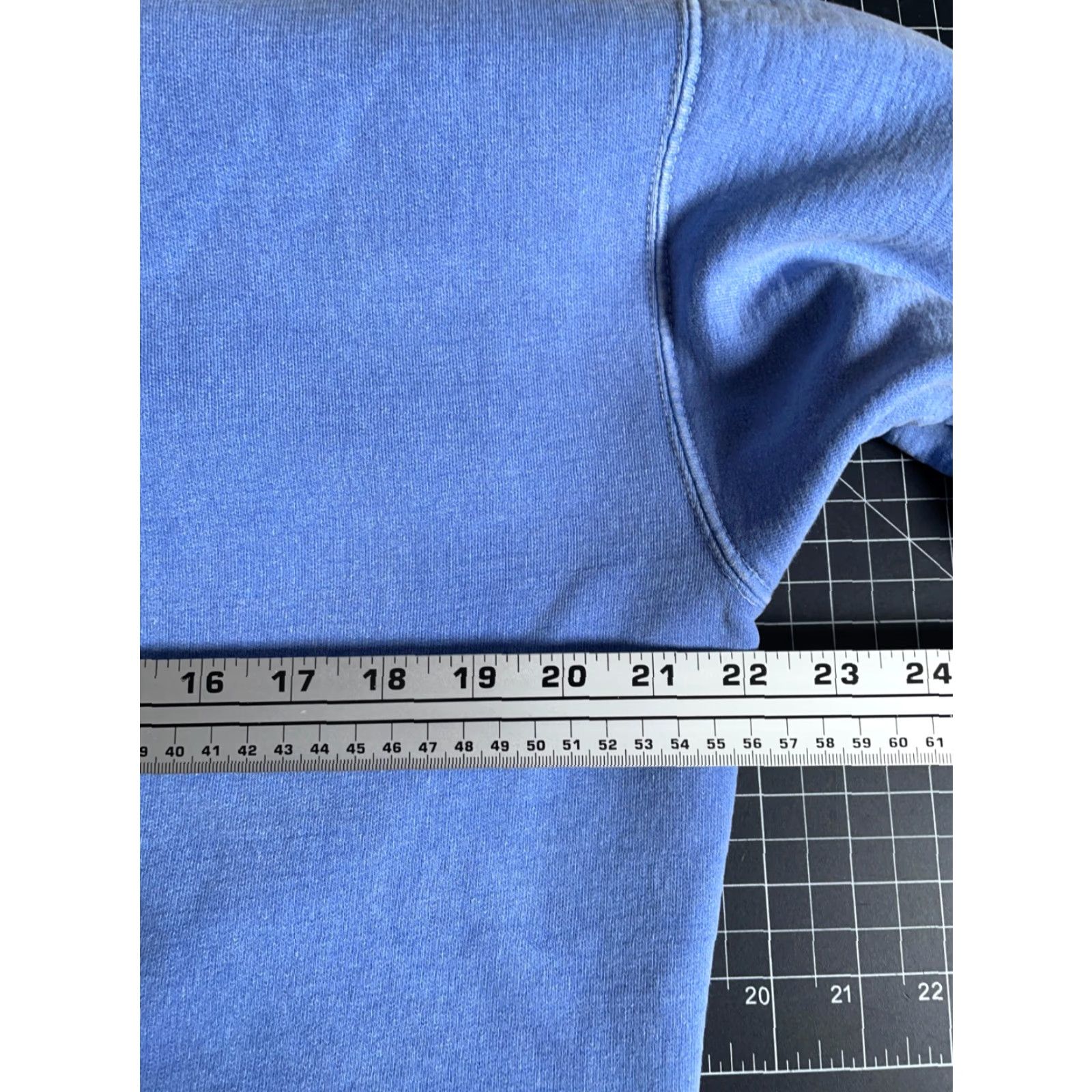 Vintage Austins Hoodie Mens Medium Blue Pigment Dyed Pullover Sweatshirt Canada Made Cotton Heavyweight 90s Retro Cotton Long Sleeve Crew Neck Regular Size US M / EU 48-50 / 2 - 6 Thumbnail