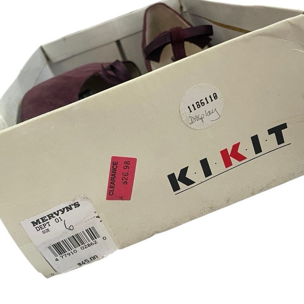 Vintage KIKIT Vintage Beauregard 2 Chianti Suede Leather Bow Heels Size US 6 / IT 36 - 10 Thumbnail