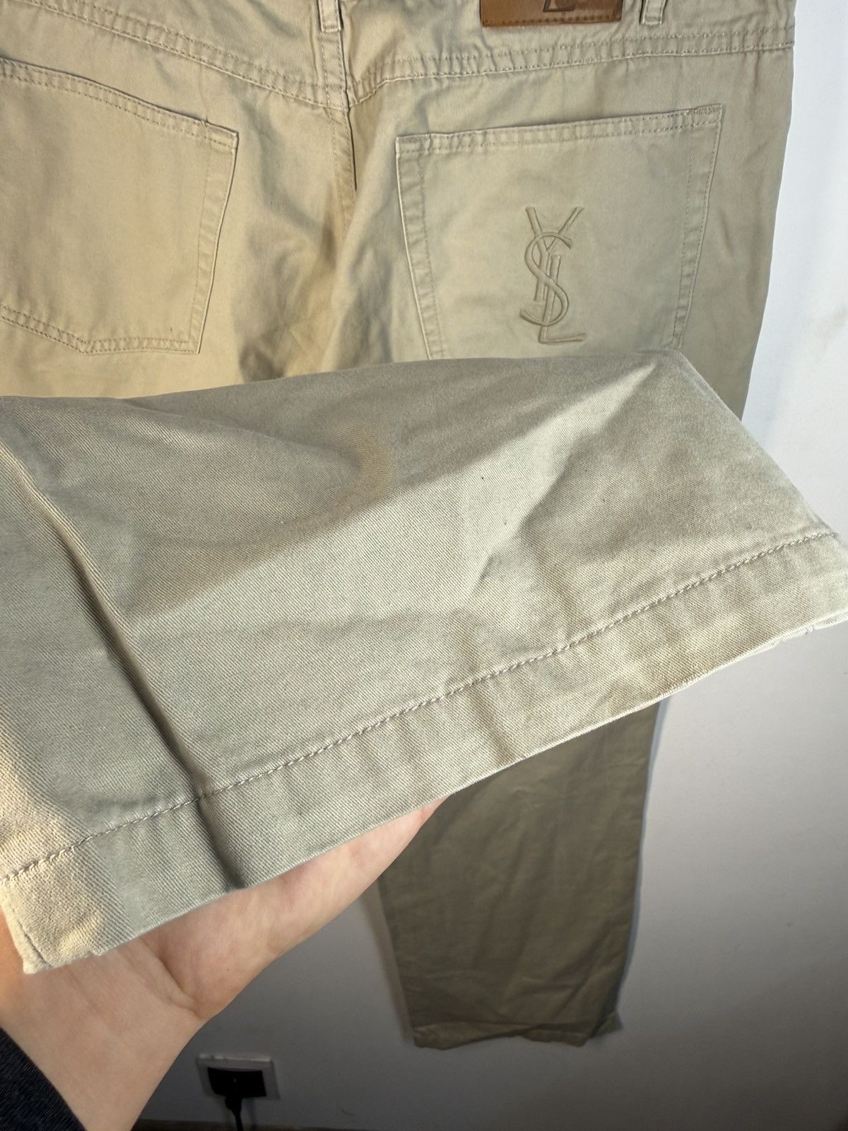 Yves Saint Laurent 34x32 YSL Jeans Beige Denim Pants Casual Old Money Size US 34 / EU 50 - 16 Thumbnail