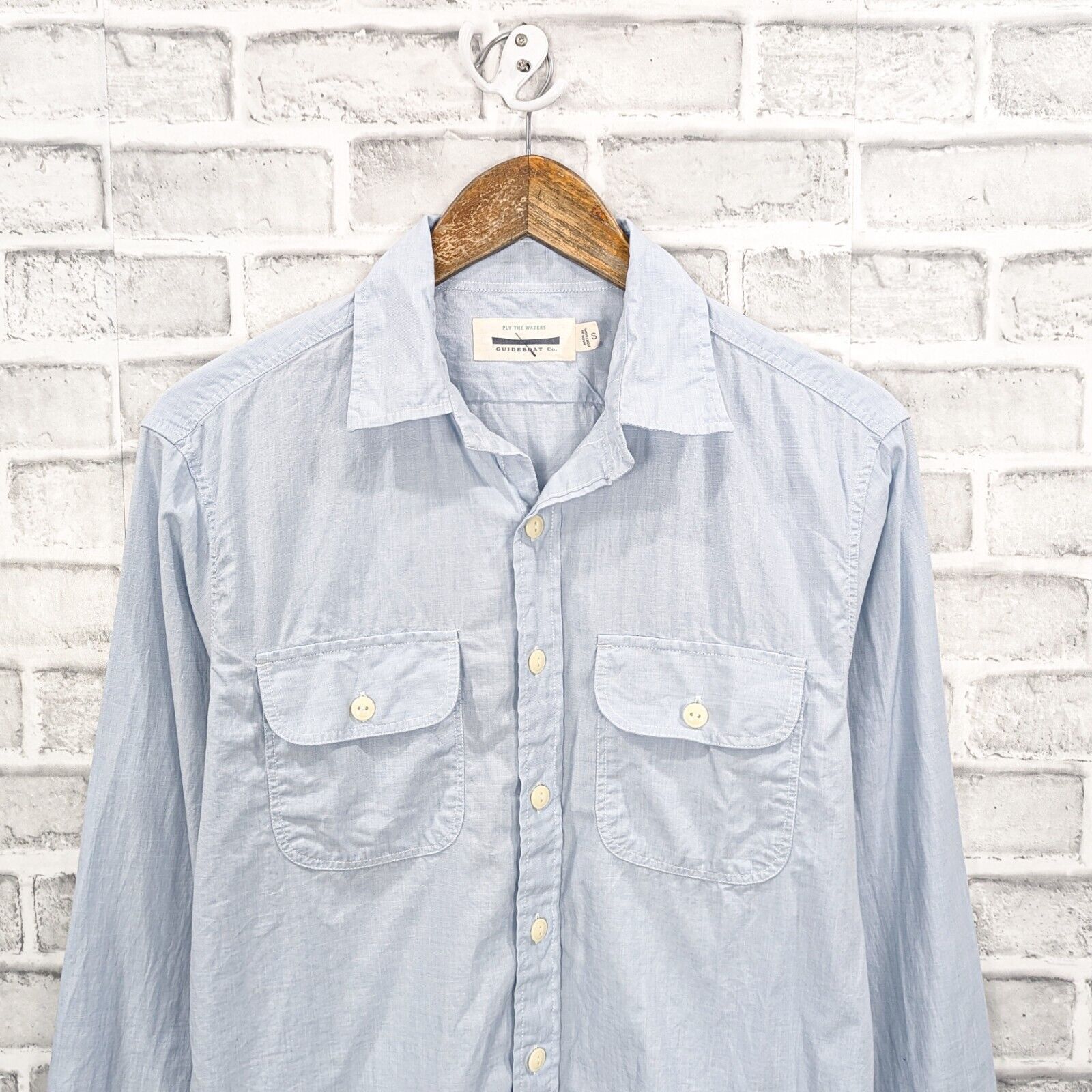 Designer GUIDEBOAT Co. Button front Shirt 2 pocket in blue cotton Size US S / EU 44-46 / 1 - 4 Thumbnail