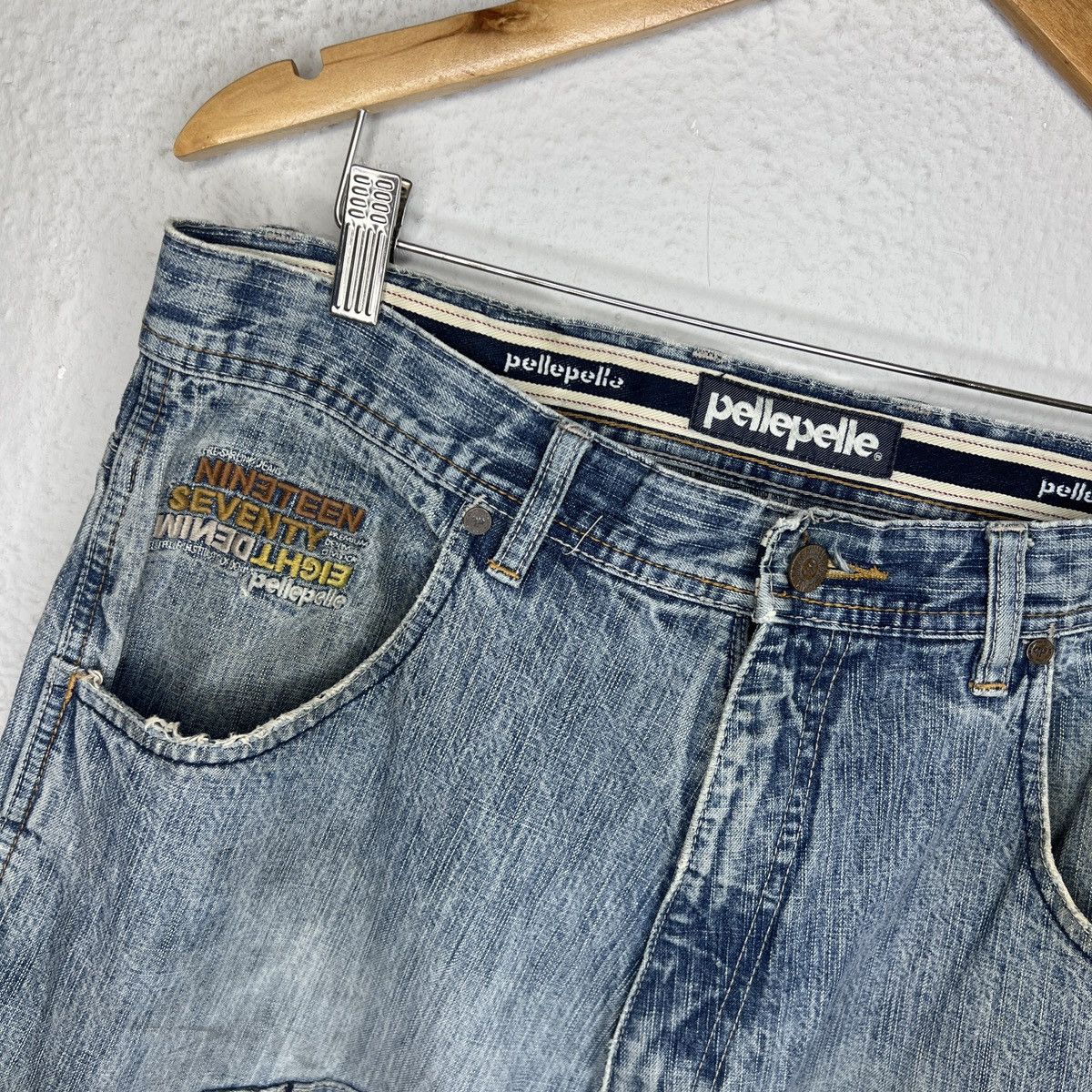 Pelle Pelle × Vintage Patchwork Hip Hop Skateboards Baggy Jeans Pants Trousers Size US 34 / EU 50 - 2 Thumbnail