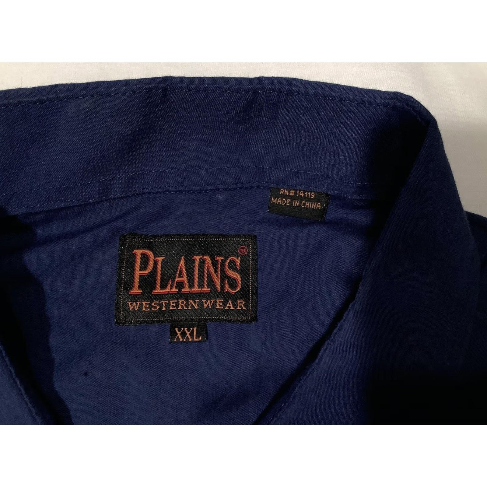 Vintage Plains Western Wear Shirt Mens 2XL Blue Eagle Flag Embroidered Pearl Snap Size US XXL / EU 58 / 5 - 5 Thumbnail