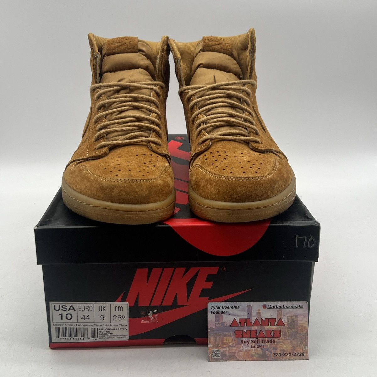 Nike Air Jordan 1 high wheat Size US 10 / EU 43 - 2 Thumbnail