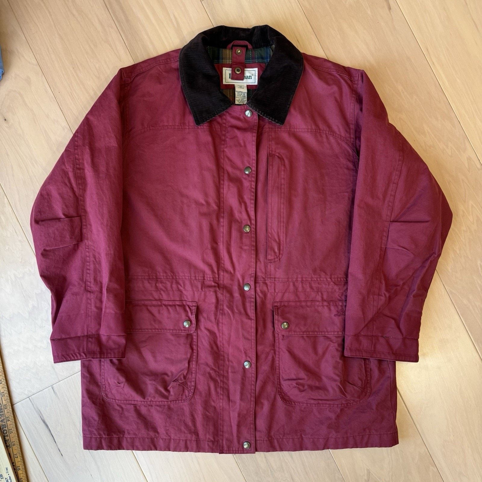 L.L. Bean LL Bean Chore Coat Women's Large Red Long Full Zip Heavy Size L / US 10 / IT 46 - 2 Thumbnail