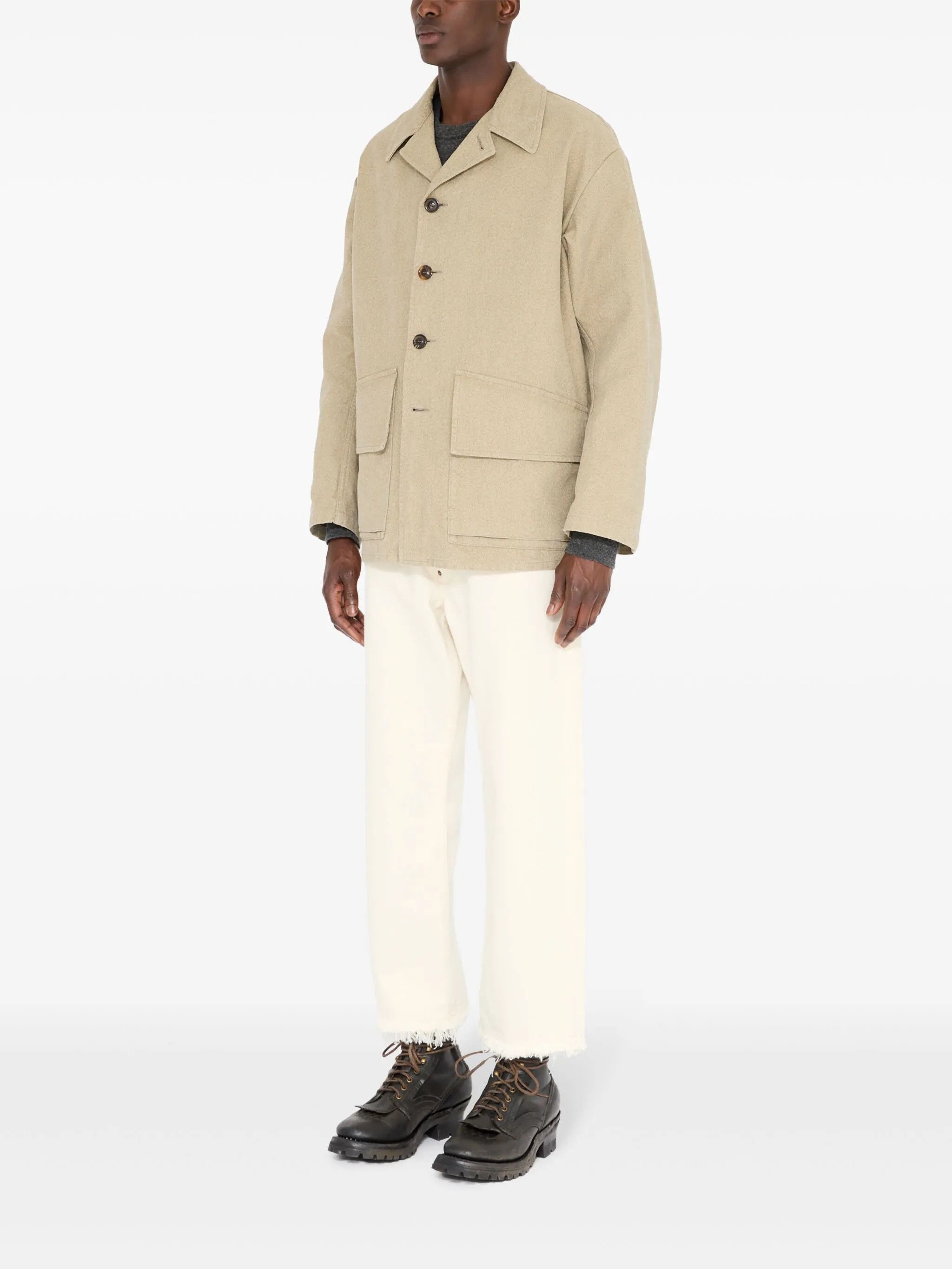 Maison Margiela o1w1db10226 Cotton Shirt Jacket in Beige Size US S / EU 44-46 / 1 - 5 Thumbnail