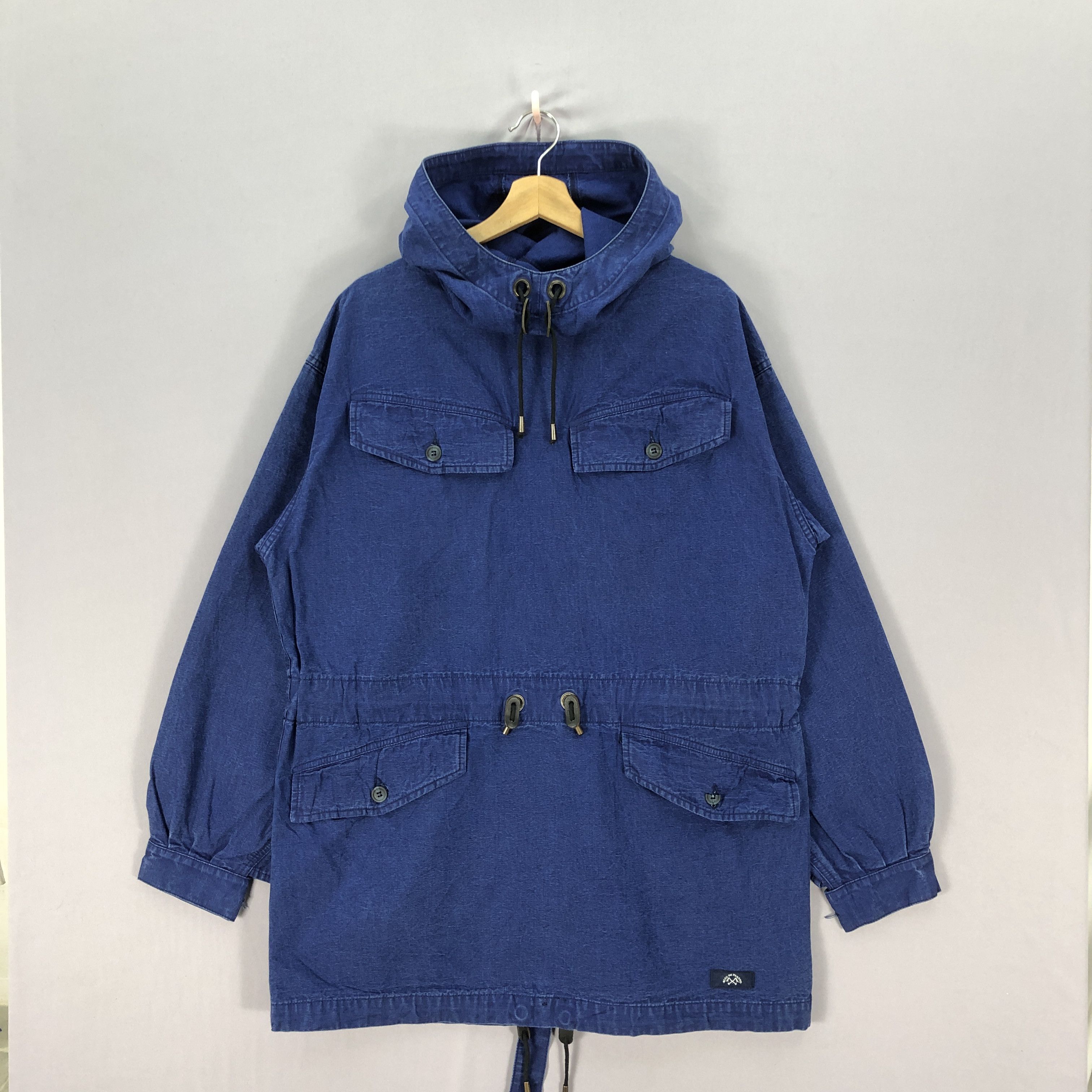 Vintage Bleu de Paname Indigo Parka Hoodie Jacket