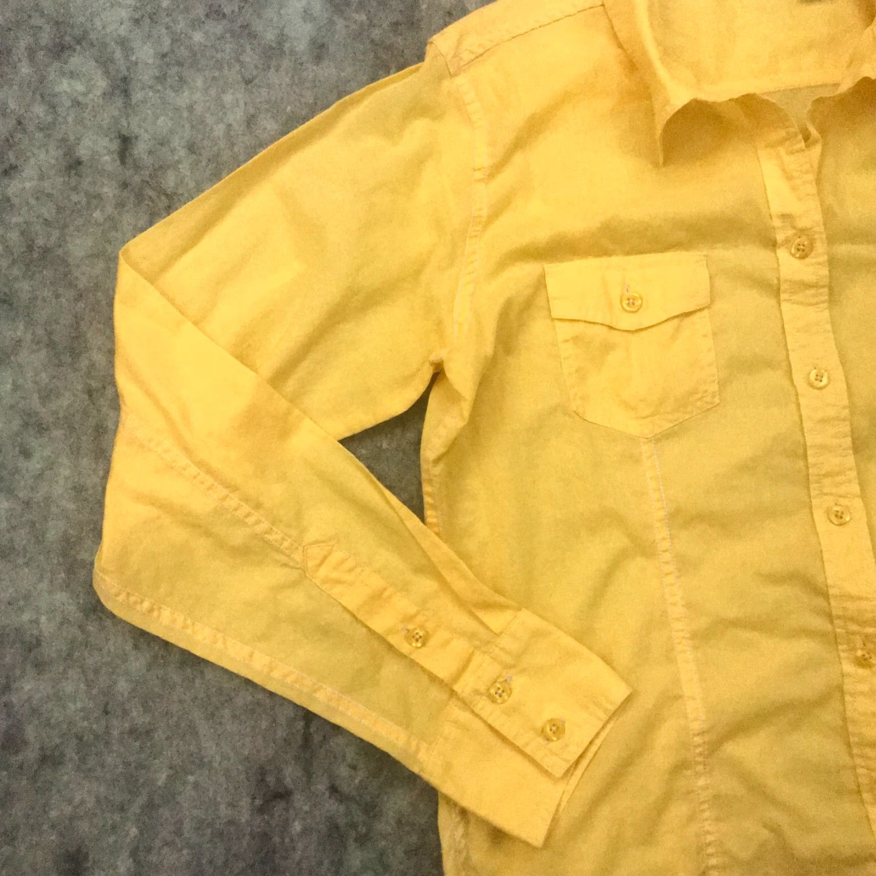 Vintage L.L. Bean Women's Button-Up Shirt Medium Yellow Long Sleeve Semi-Sheer V-Neck Casual Blouse Size M / US 6-8 / IT 42-44 - 5 Thumbnail