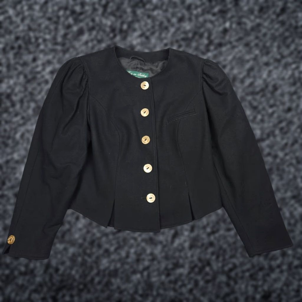 Vintage VINTAGE Walbusch H. Moser Jacket Blazer Cardigan Women's 40 (36" Chest) Black Wool Blend Salzburg Overcoat Jacket Men? Size S / US 4 / IT 40 - 1 Thumbnail