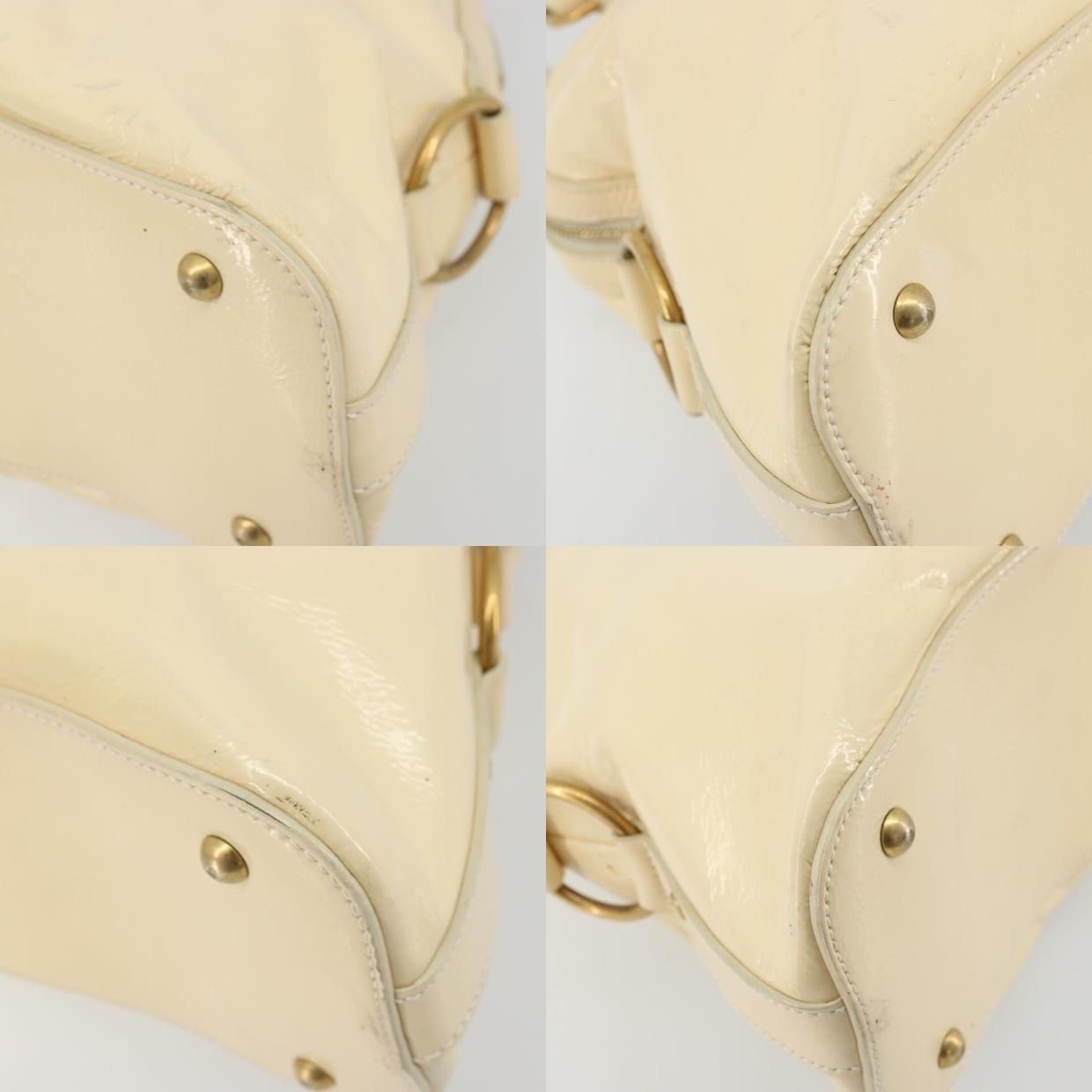 Saint Laurent Paris Saint Laurent Patent Leather Muse Toe Handbag Ivory Size ONE SIZE - 13 Thumbnail