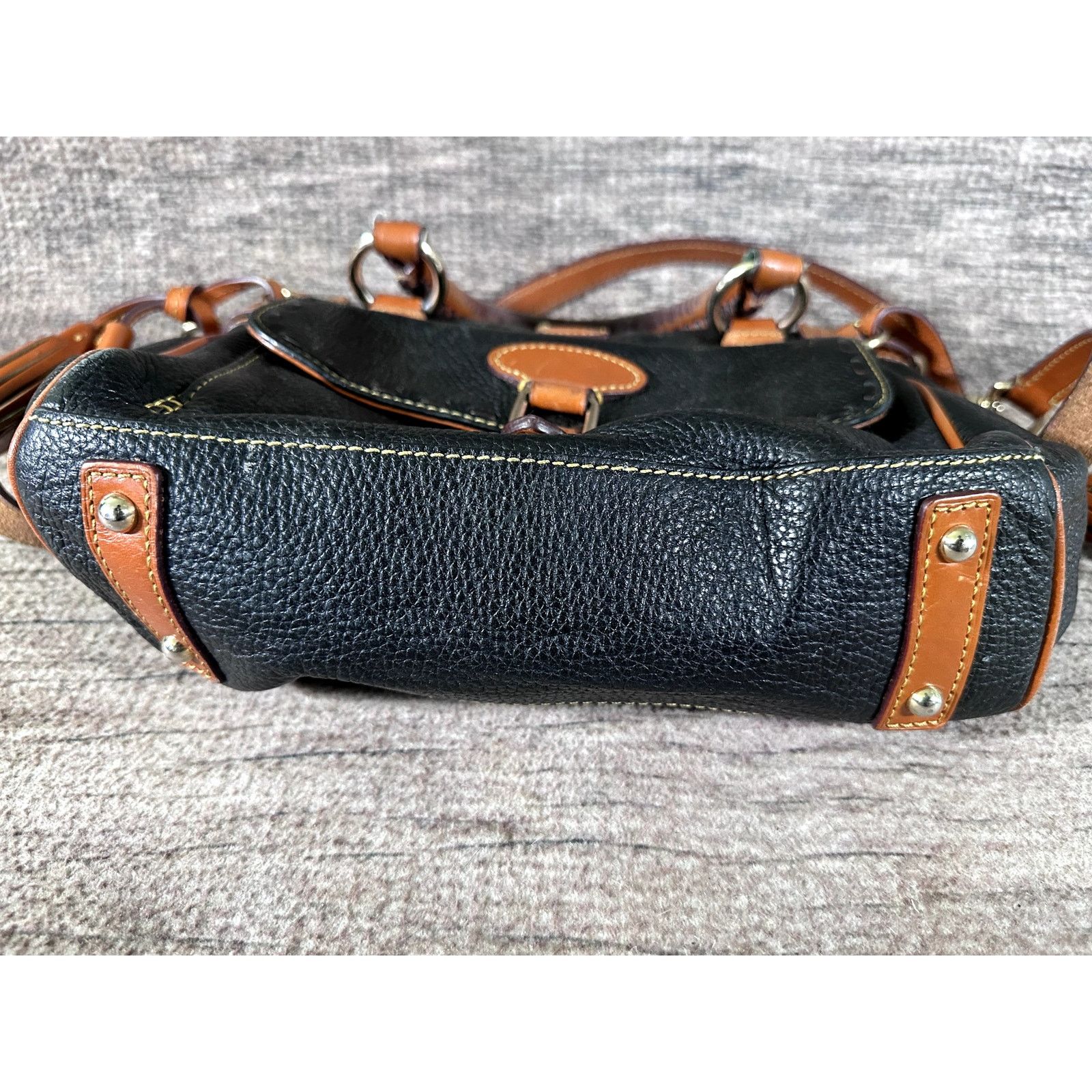 Dooney & Bourke Dooney & Bourke Black Pebble Leather Satchel with Bag Size ONE SIZE - 11 Thumbnail