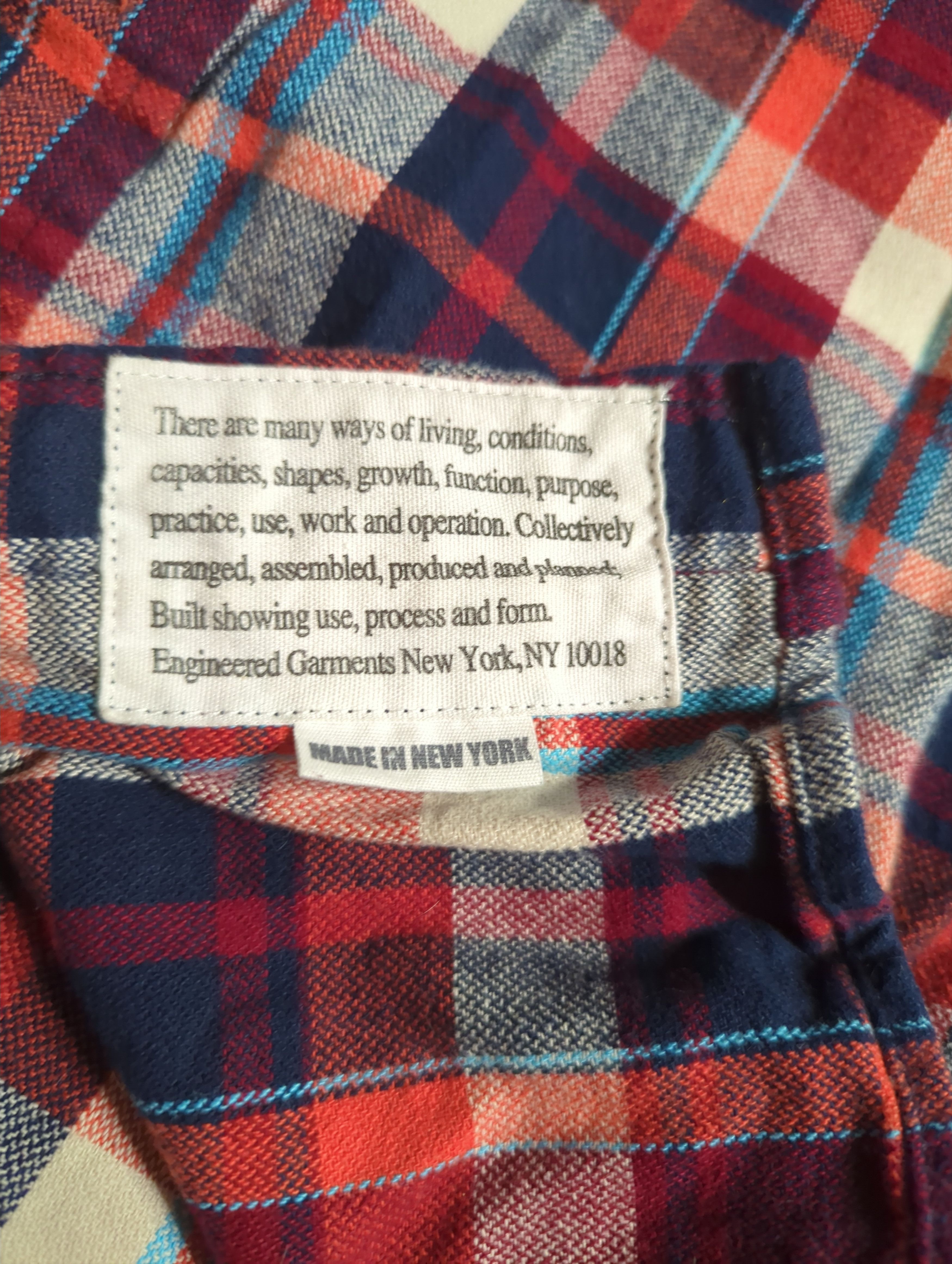 Engineered Garments Engineered Garments Work Shirt Plaid Flannel Size US L / EU 52-54 / 3 - 6 Thumbnail