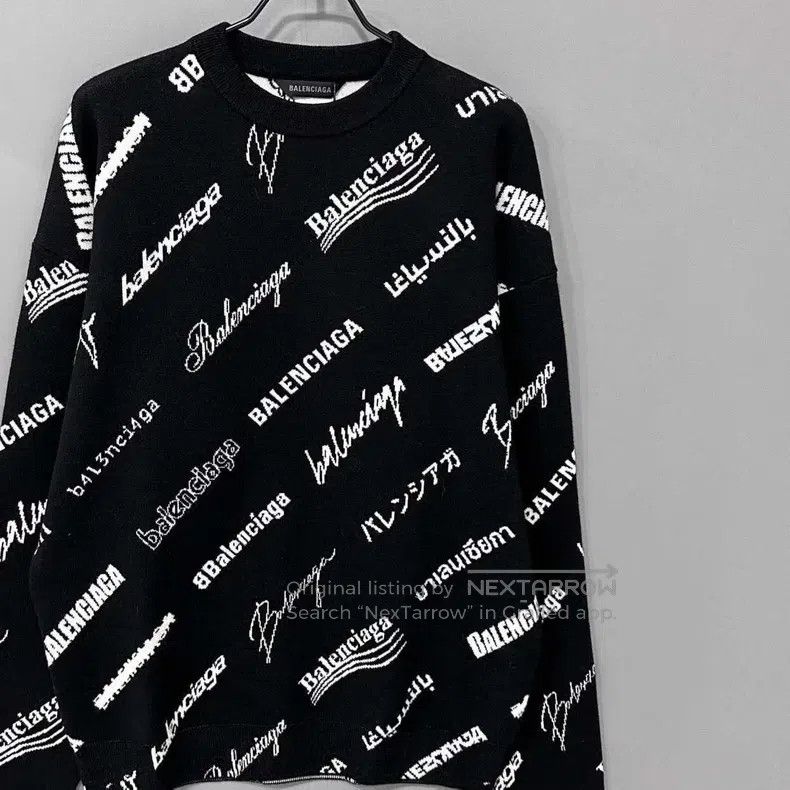 Balenciaga Balenciaga Multi-element barrage print knit sweater Size US L / EU 52-54 / 3 - 2 Thumbnail
