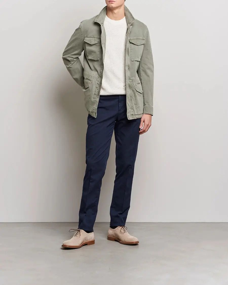 Brunello Cucinelli o1mle0725 Straight Hem Military Jacket in Sage Green Size US M / EU 48-50 / 2 - 2 Thumbnail