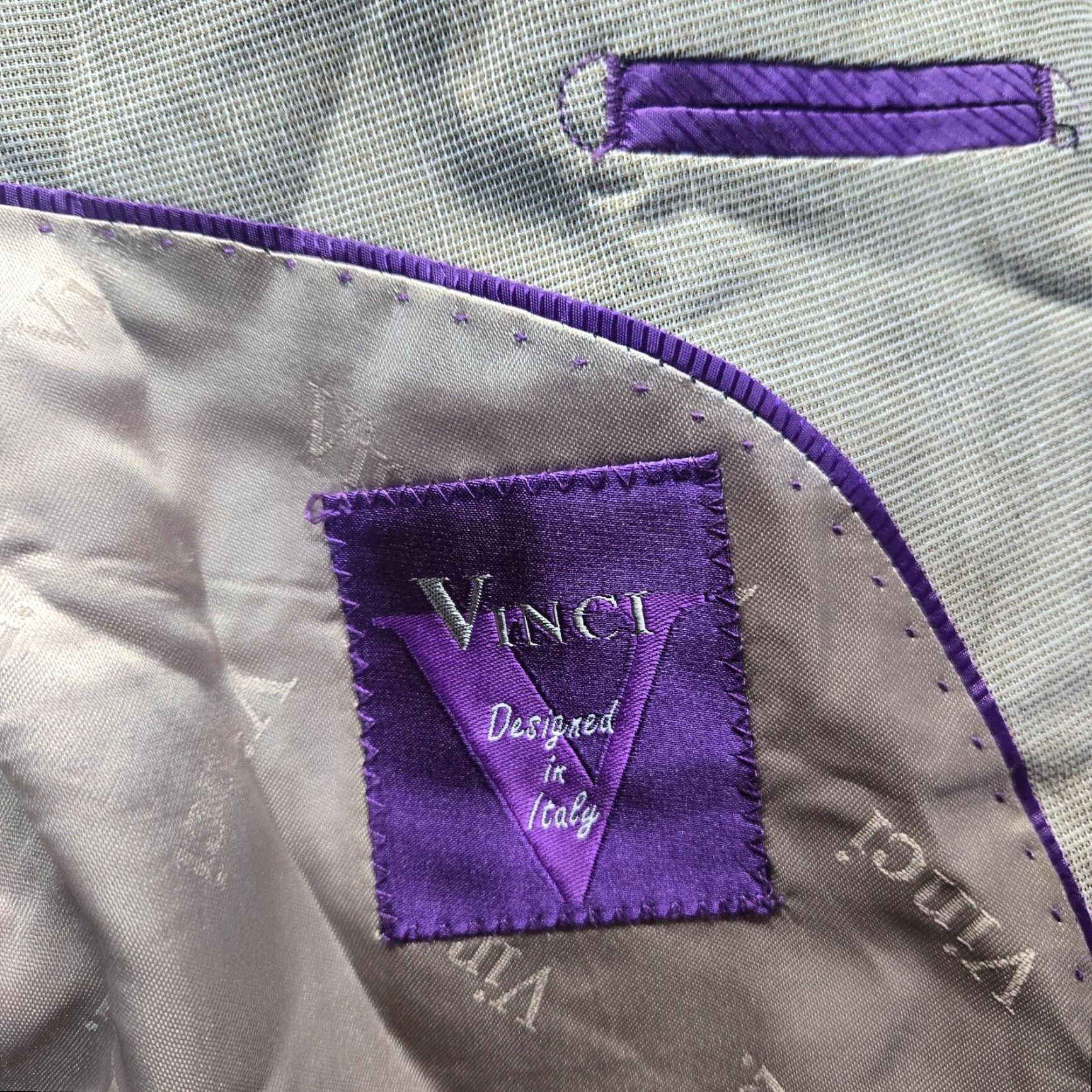 Vintage VINCI Gray 2 Button Sport Coat Adult Men’s Size 44 L Blazer Jacket Size 44R - 3 Thumbnail