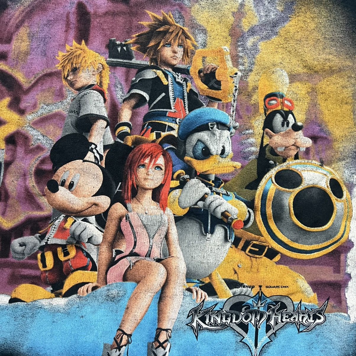 Disney × Vintage Vintage 2000’s Disney Kingdom Hearts Graphic T-Shirt Size US XL / EU 56 / 4 - 5 Thumbnail