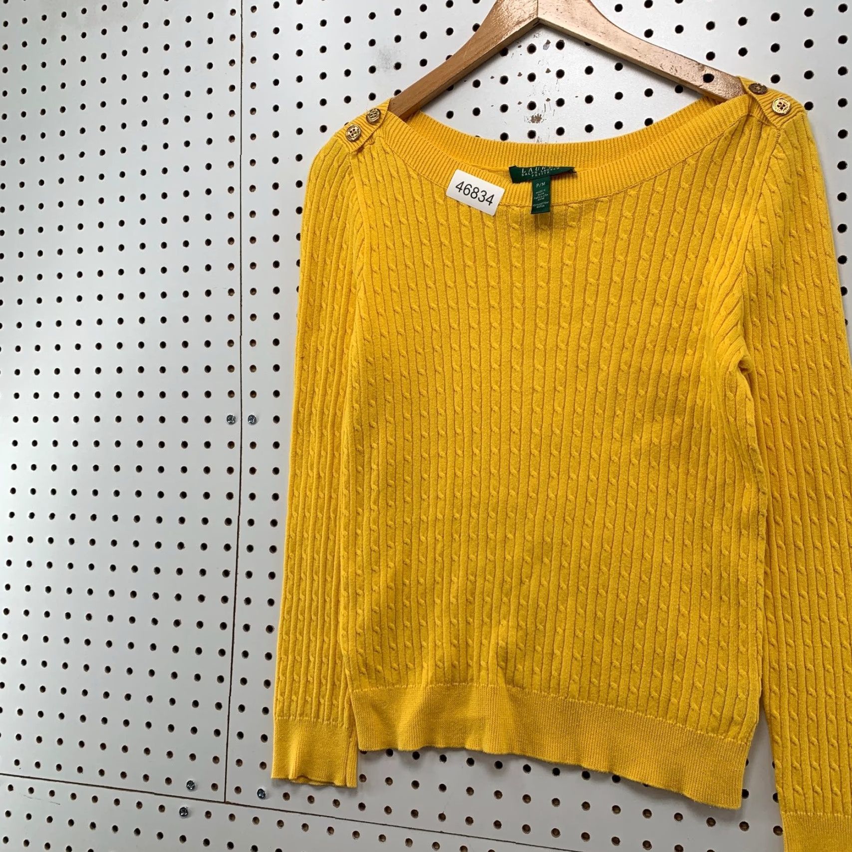 Ralph Lauren Lauren Ralph Lauren Sweater Womens Petite Medium Yellow Off The Shoulder Size M / US 6-8 / IT 42-44 - 3 Thumbnail
