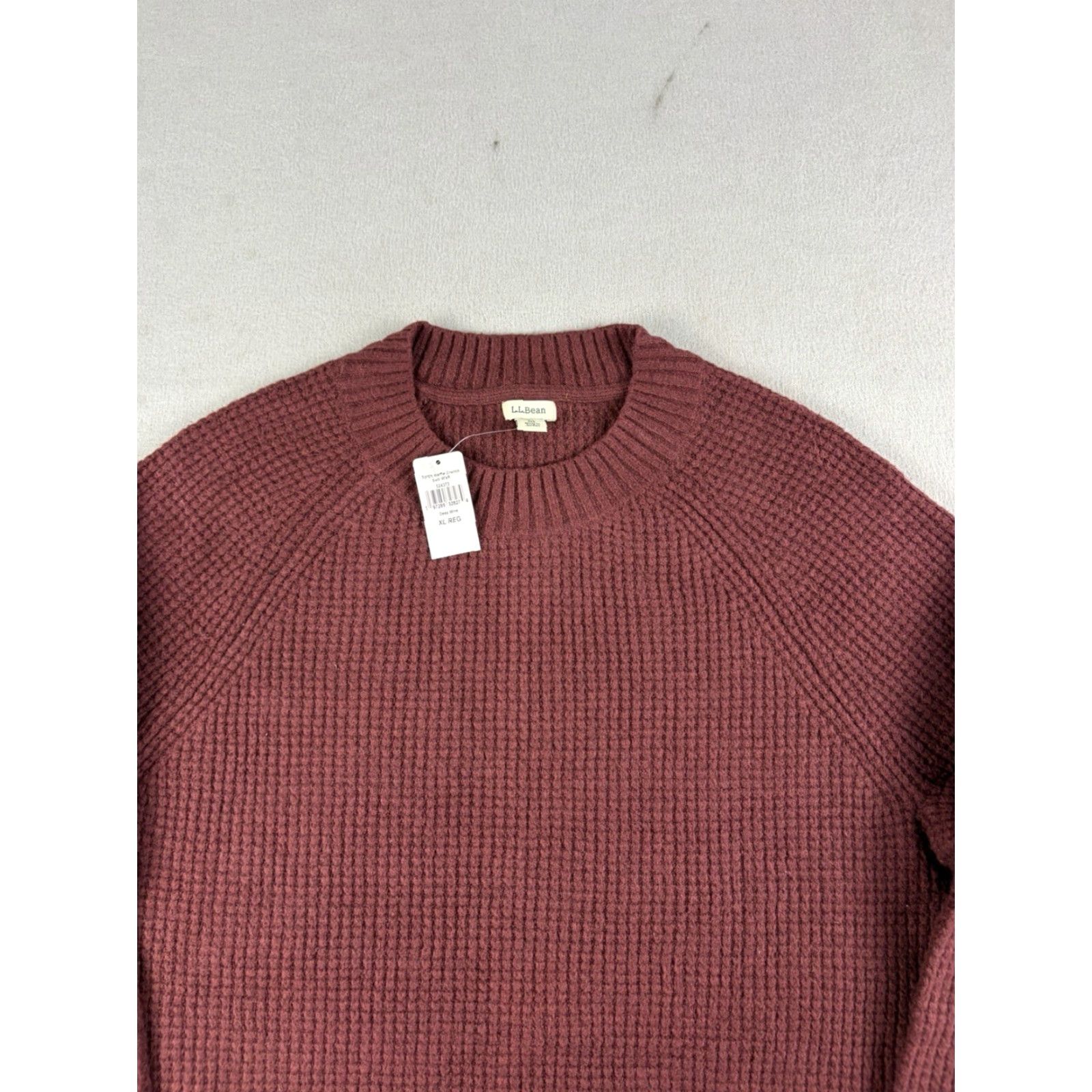 Vintage LL Bean Sweater Women’s XL Wind Red Supersoft Waffle Crewneck Knit Cotton Pullover Long Sleeve Logo Classic Size XL / US 12-14 / IT 48-50 - 2 Thumbnail