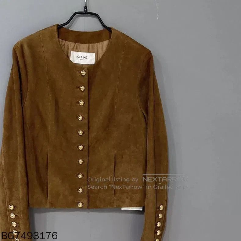 Celine Celine Brown Suede Leather Jacket. Size US M / EU 48-50 / 2 - 2 Thumbnail