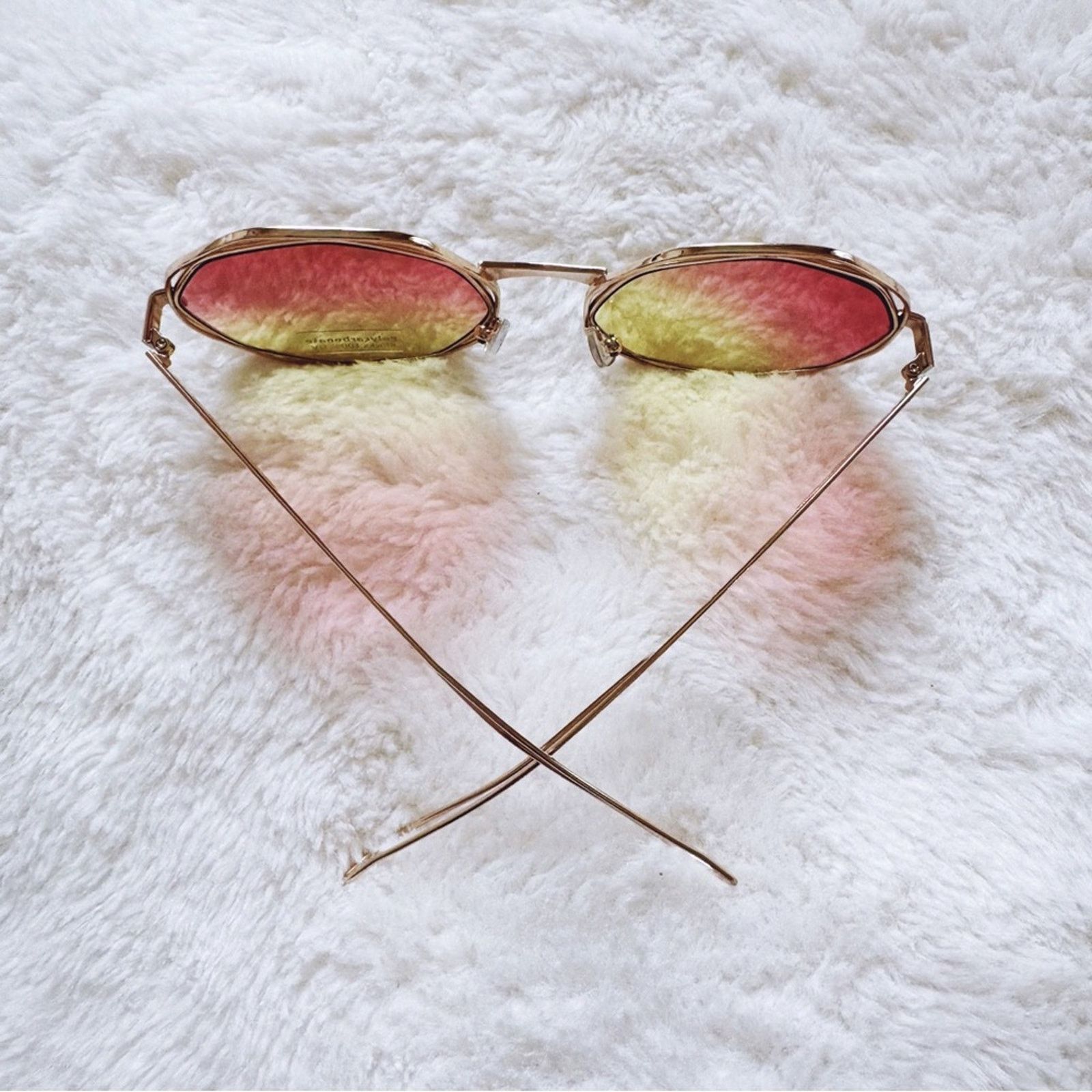 Other Seraphina Pink & Yellow Geometric Sunglasses Size ONE SIZE - 8 Thumbnail