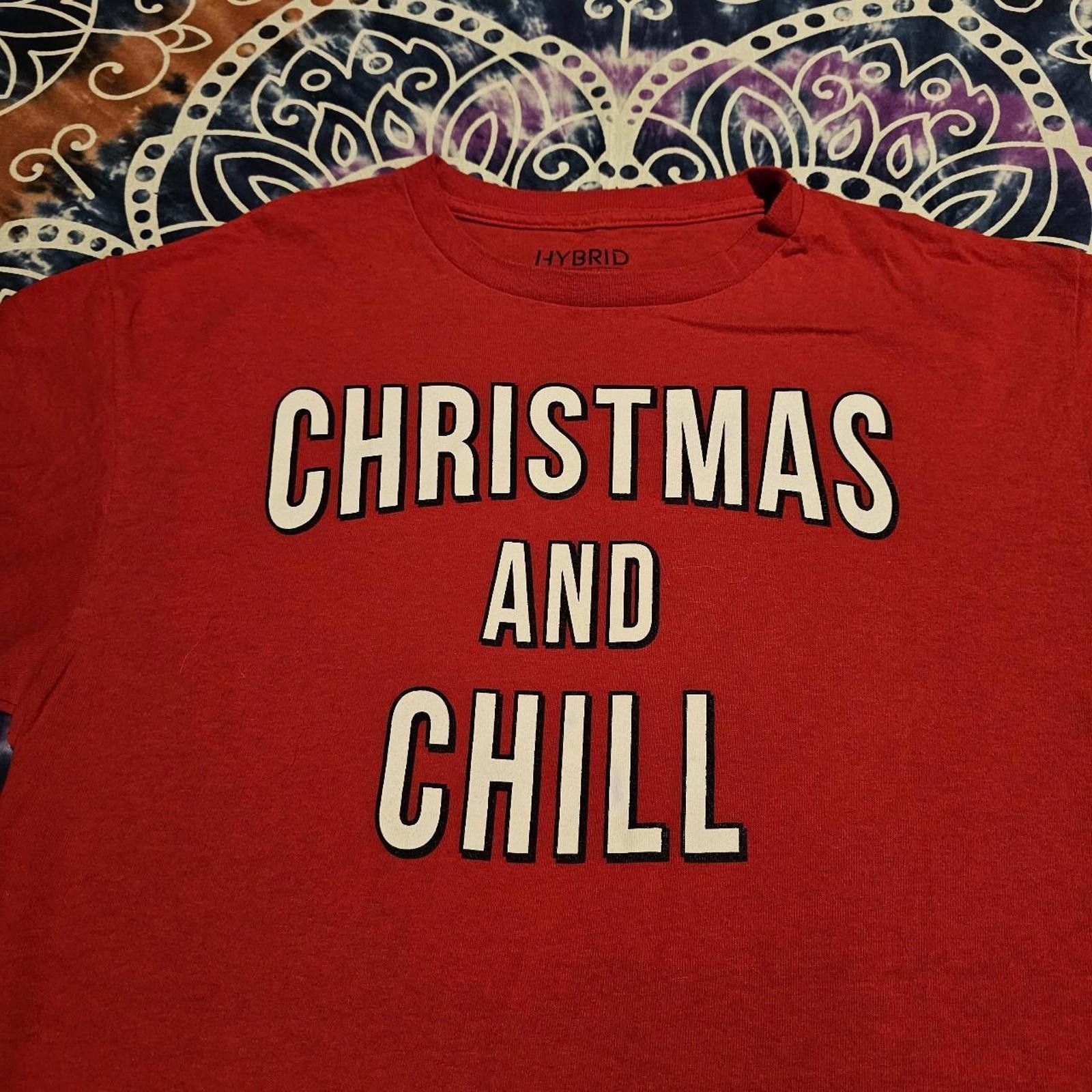 Designer Hybrid Apparel White and Red T-shirt Christmas and Chill Size US M / EU 48-50 / 2 - 3 Thumbnail