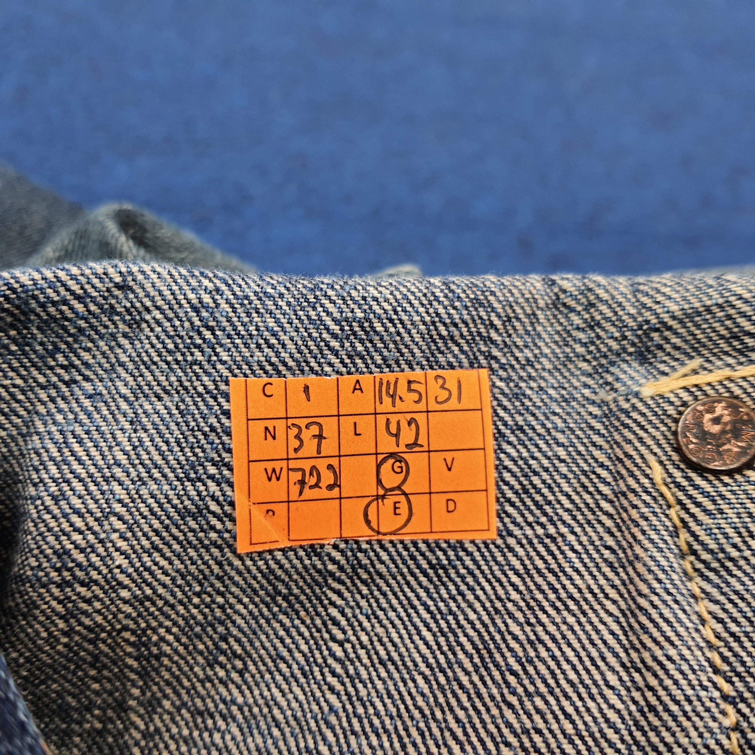 The Real McCoy's Vintage Joe McCoy Repro WW2 Selvedge Denim Jeans E1N37 Size US 29 - 11 Thumbnail